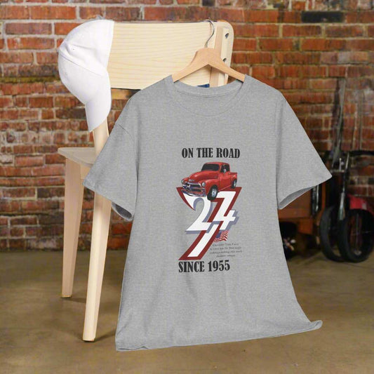 Vintage Chevy T-shirt 1955 Chevrolet Gift Shirt classic car Chevy tee sport grey