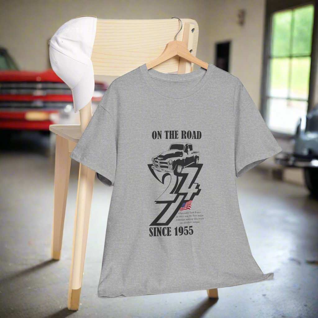 Vintage Chevy Tee 1955 Chevrolet Gift T-Shirt Car tee classic cars top sport grey