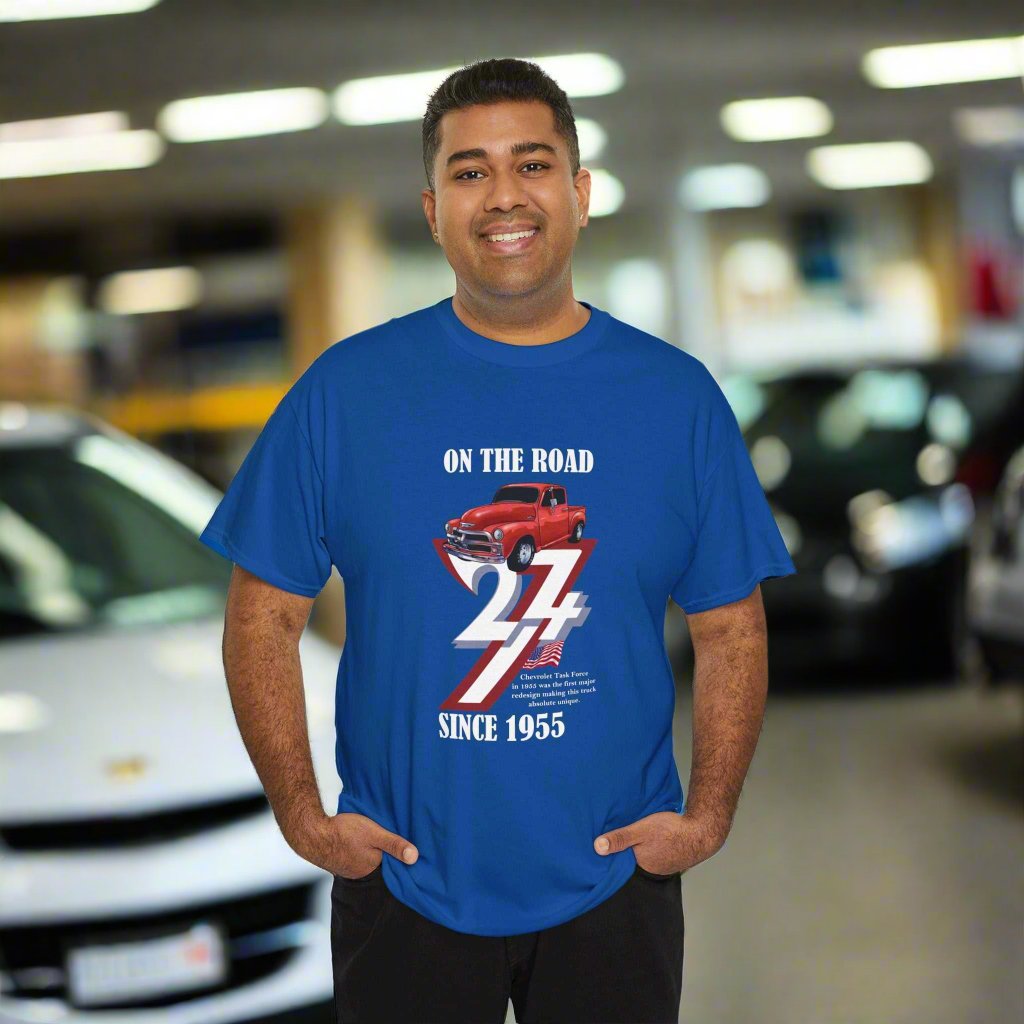 Vintage Chevy Tee Chevrolet T-Shirt Classic Cars Chevy Tee Vintage Top royal blue