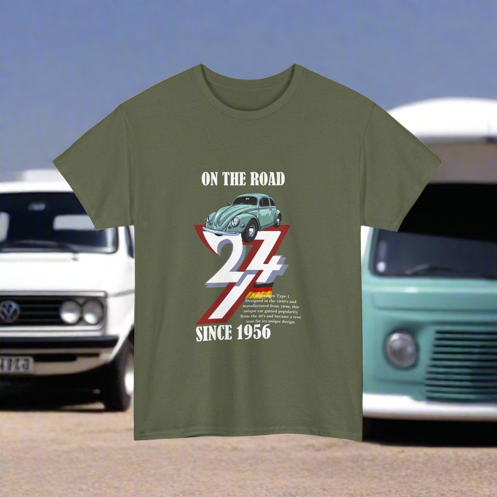 Classic Car Tee Vintage Volkswagen T-Shirt VW tee classic car t-shirt military green
