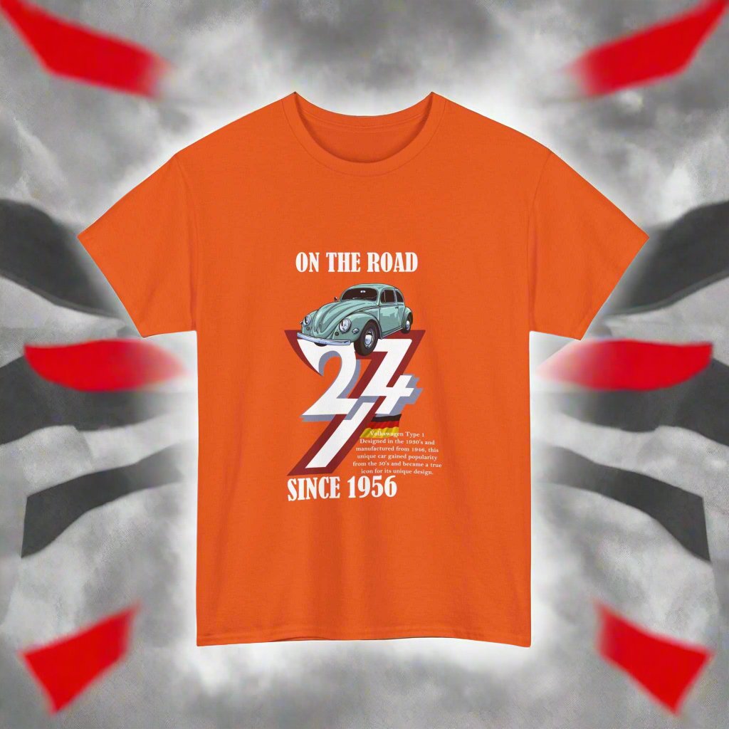 Classic Car Tee Vintage Volkswagen T-Shirt VW tee classic car t-shirt orange