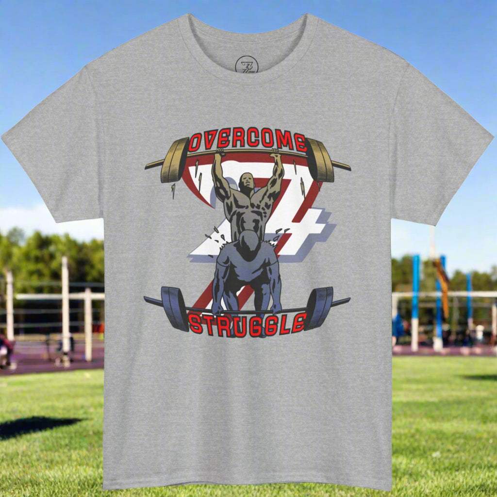 Workout t-shirt weight lifting gym t-shirt by 24/7 Unique Designs sport grey