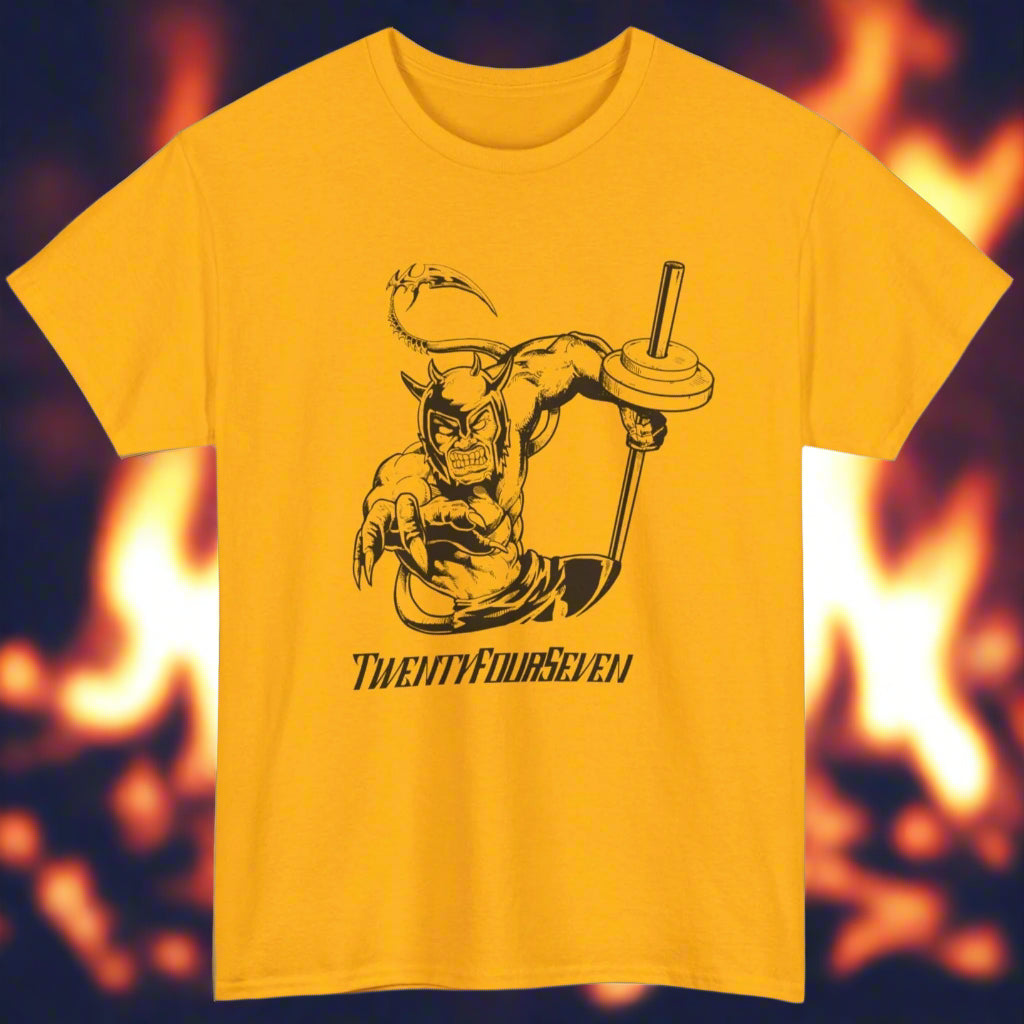 devil on gym t-shirt ultimate fantasy theme