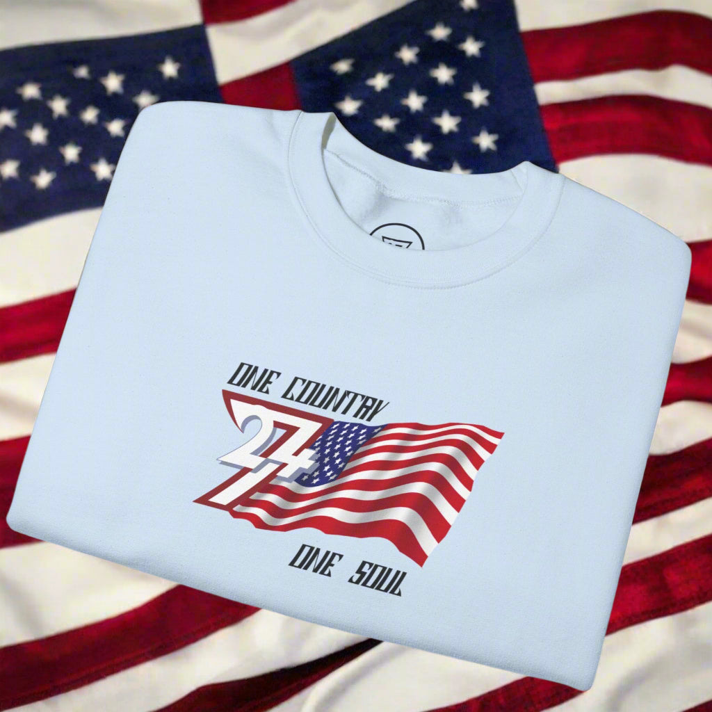 light blue USA flag jumper