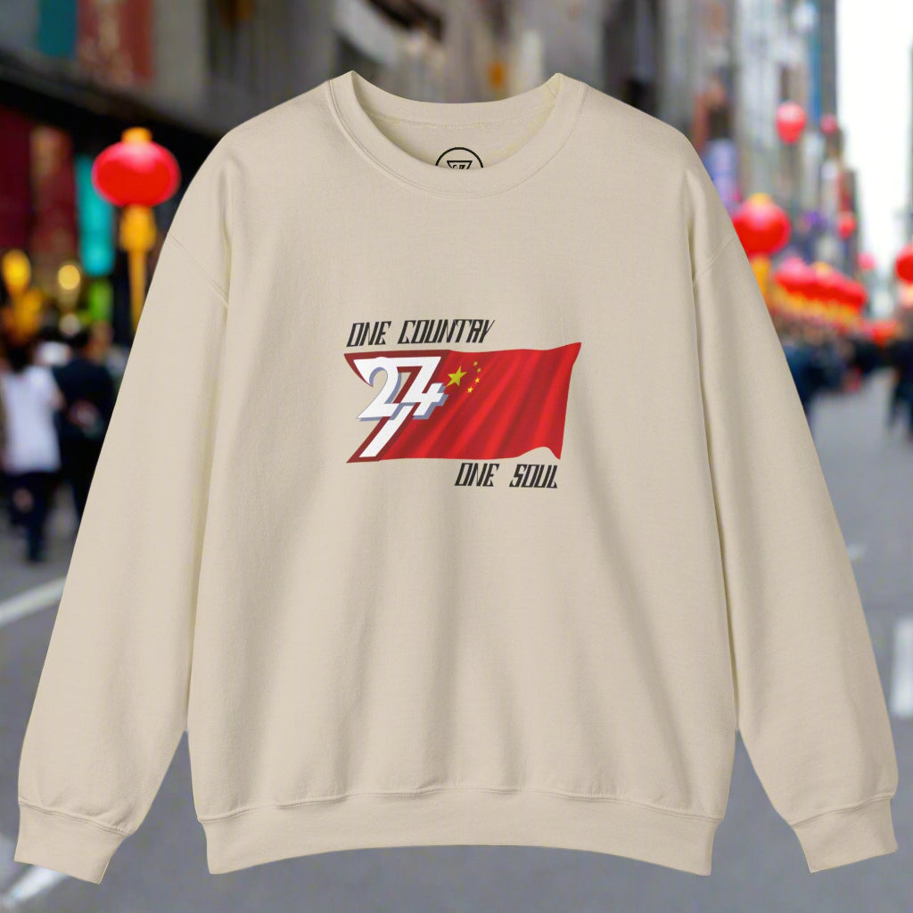 patriotic sweatshirt with China flag design