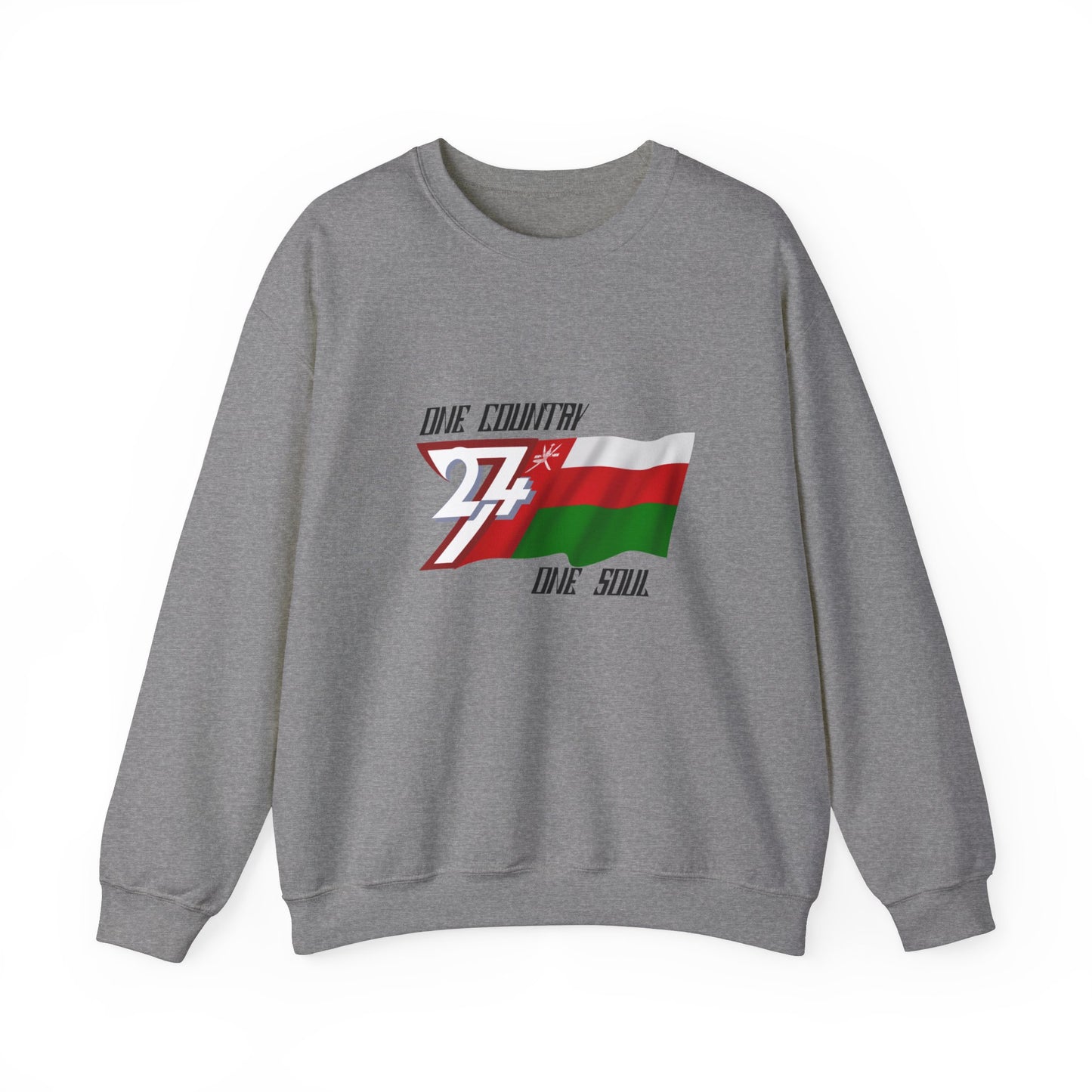 Unique Design Oman Flag sweatshirt graphite heather