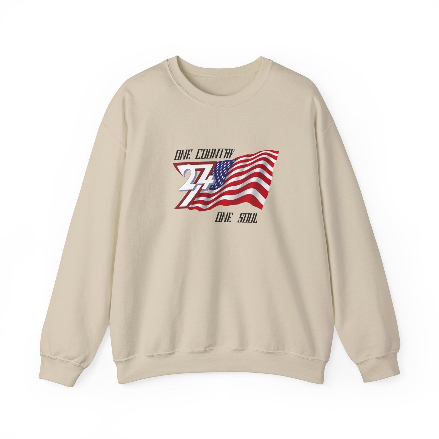 Unique Design USA Flag sweatshirt sand