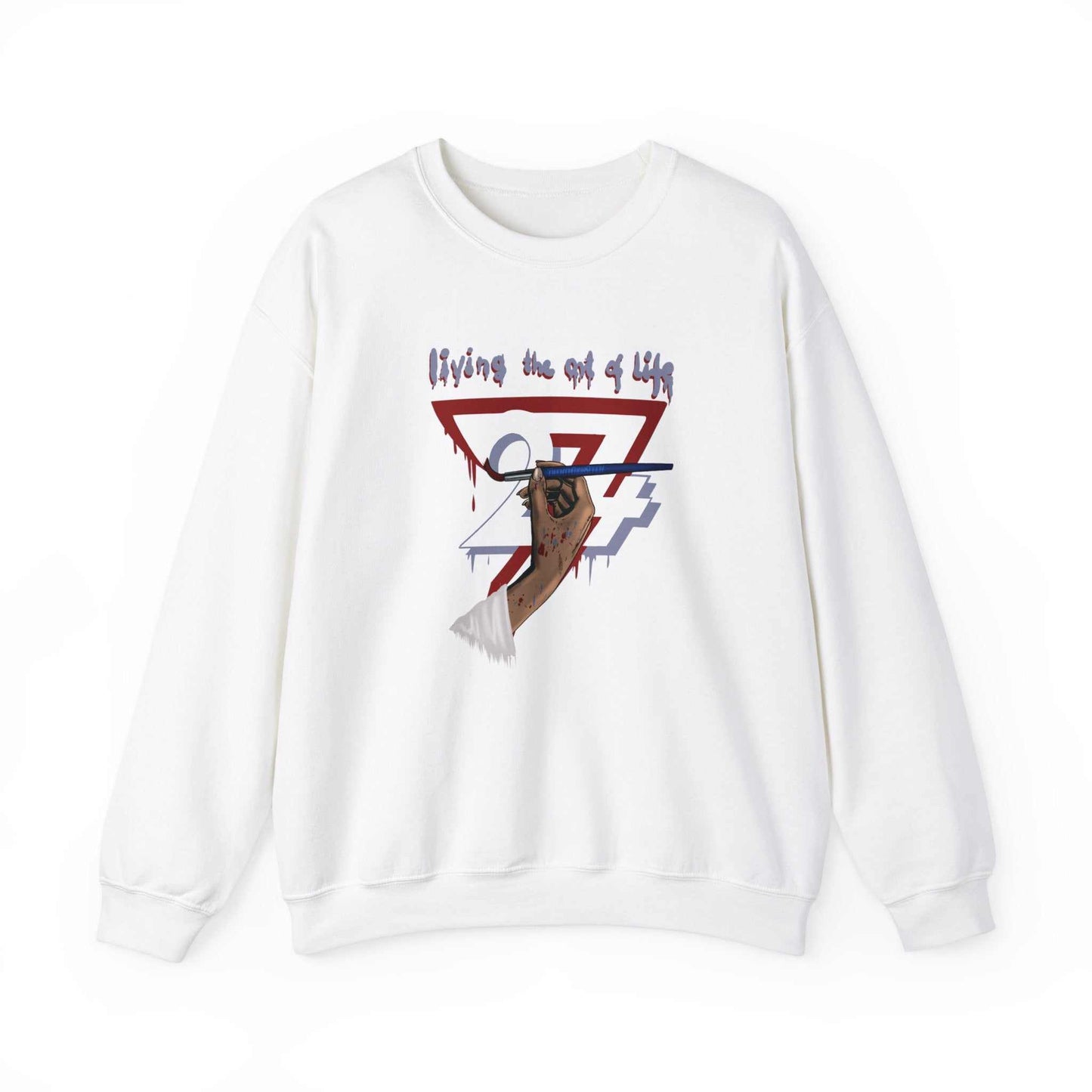 Unique Design The Art of Life Heavy Blend™ Crewneck Sweatshirt white