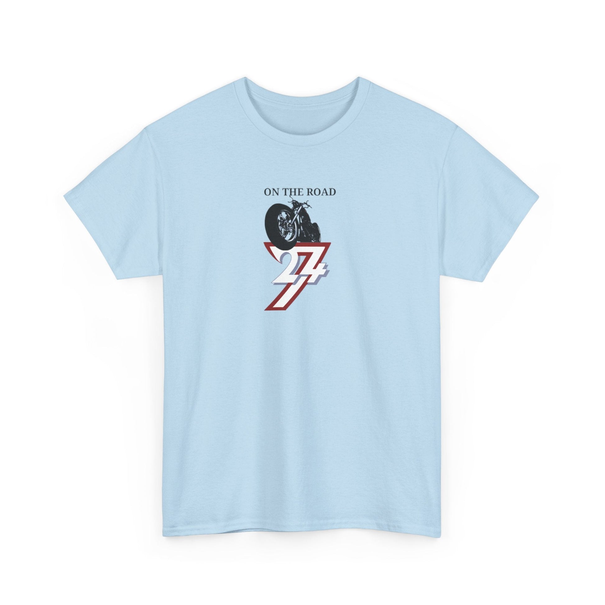 Unique Design On The Road Vintage Bike unisex custom T-shirt light blue