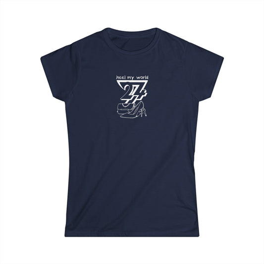 Unique Design "Heel My World" Women Tee navy