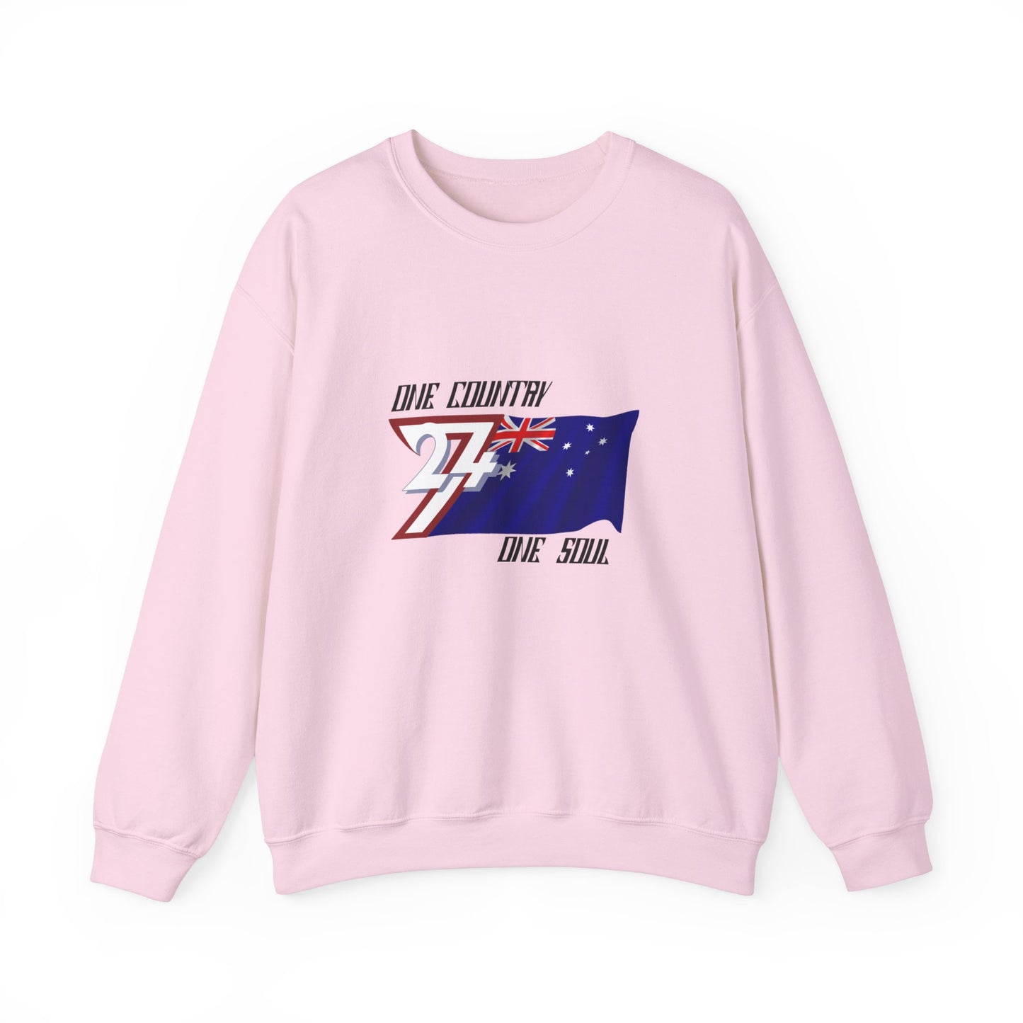 Crew neck Sweatshirt: Australia Flag fashion by 24/7 Unique Designs pink