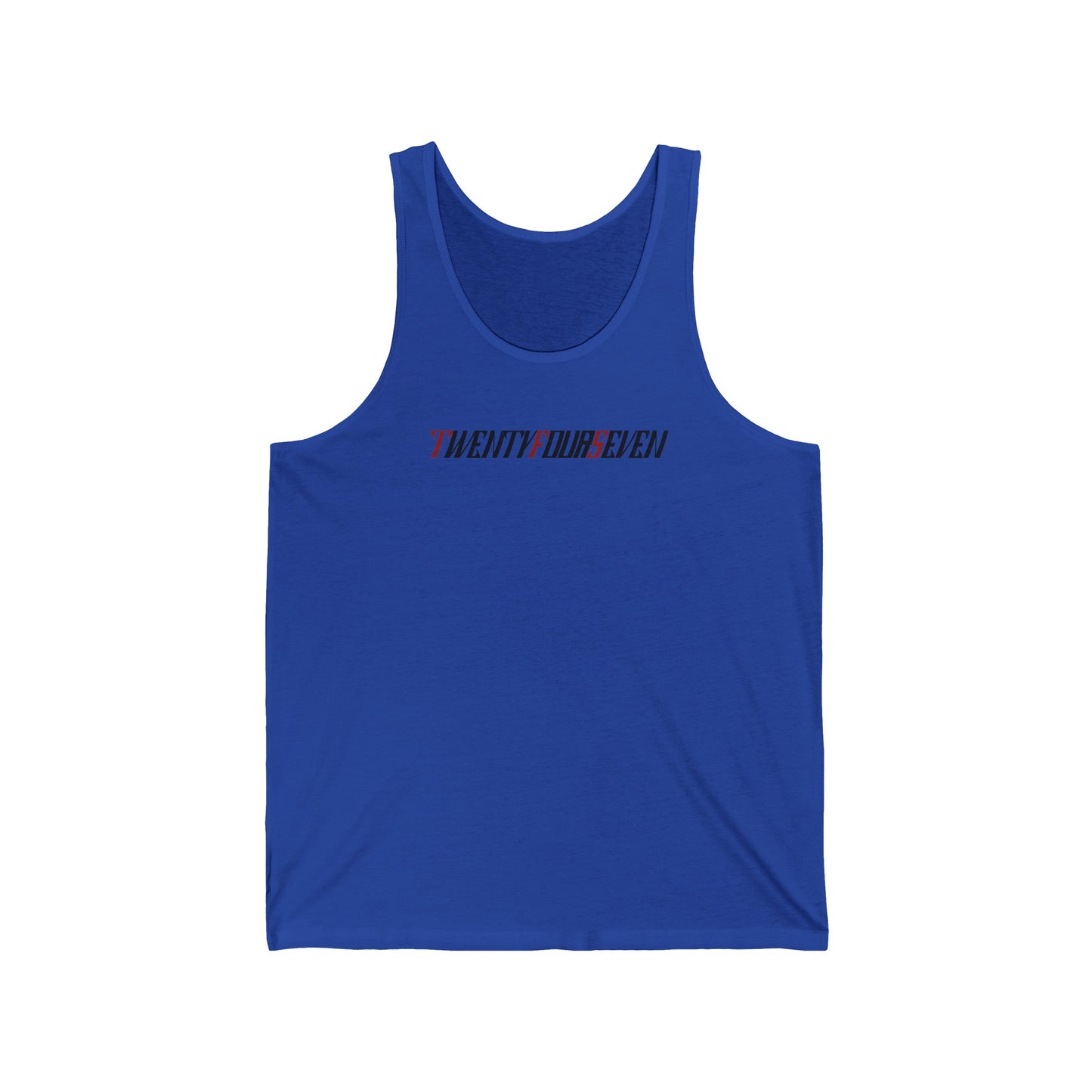 Unique Design Twentyfourseven text women's jersey tank top true royal