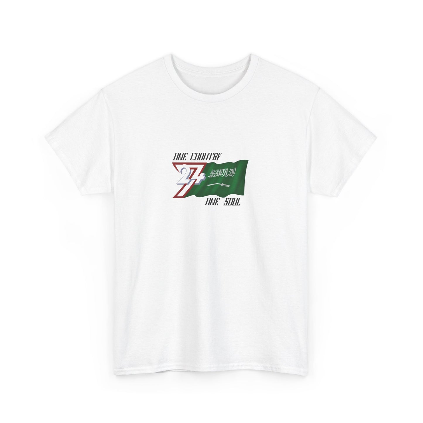 Unique Design 24/7 Saudi Arabia Flag Printed Unisex custom T-shirt white