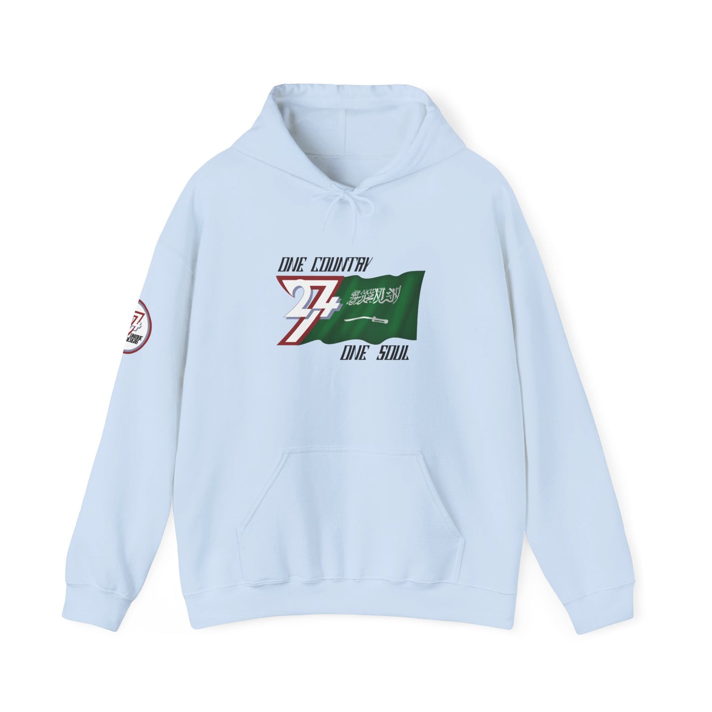 Unique Design 24/7 Saudi Arabia Flag custom hoodie light blue