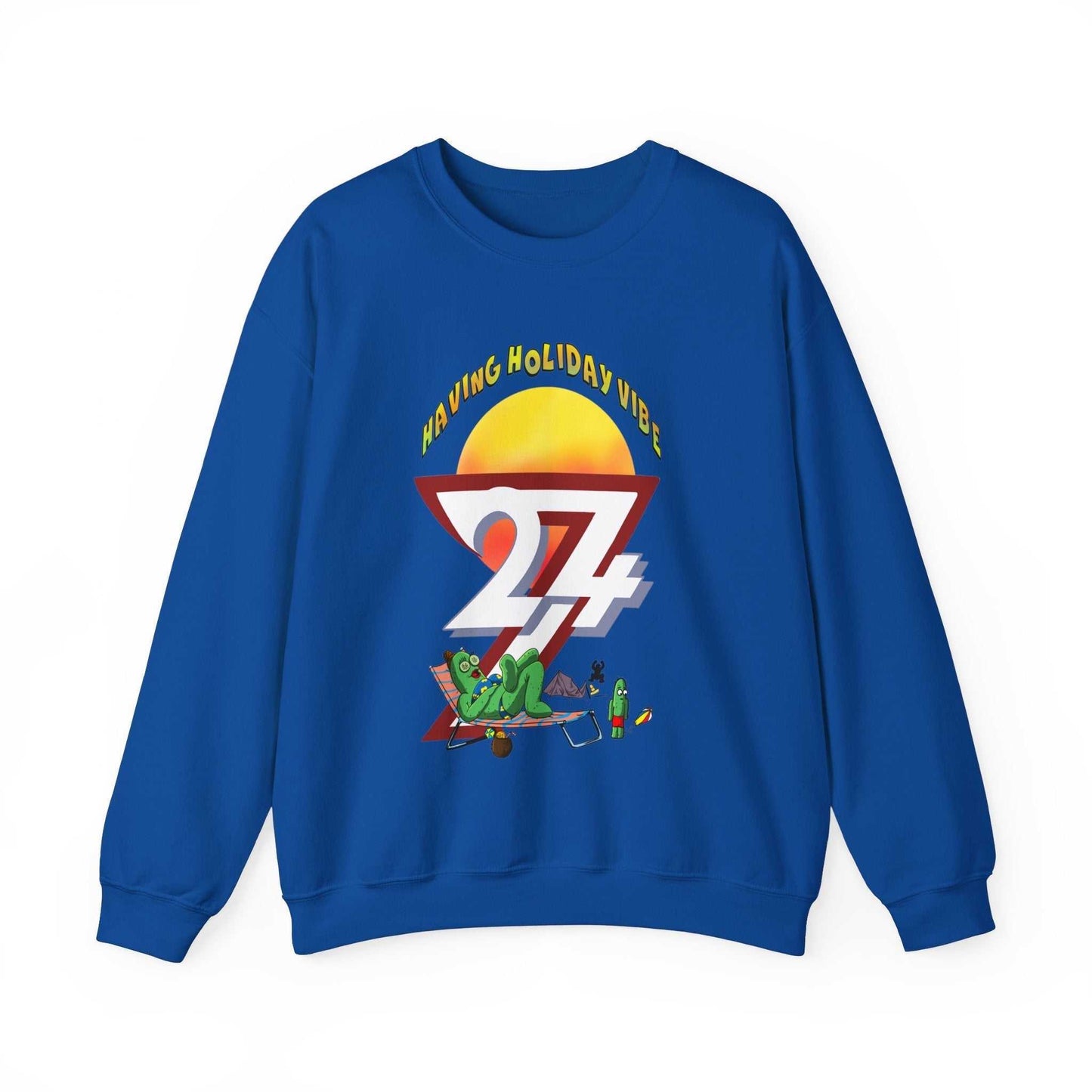 Unique Design Leonando Camping Holiday Heavy Blend™ Crewneck Sweatshirt royal