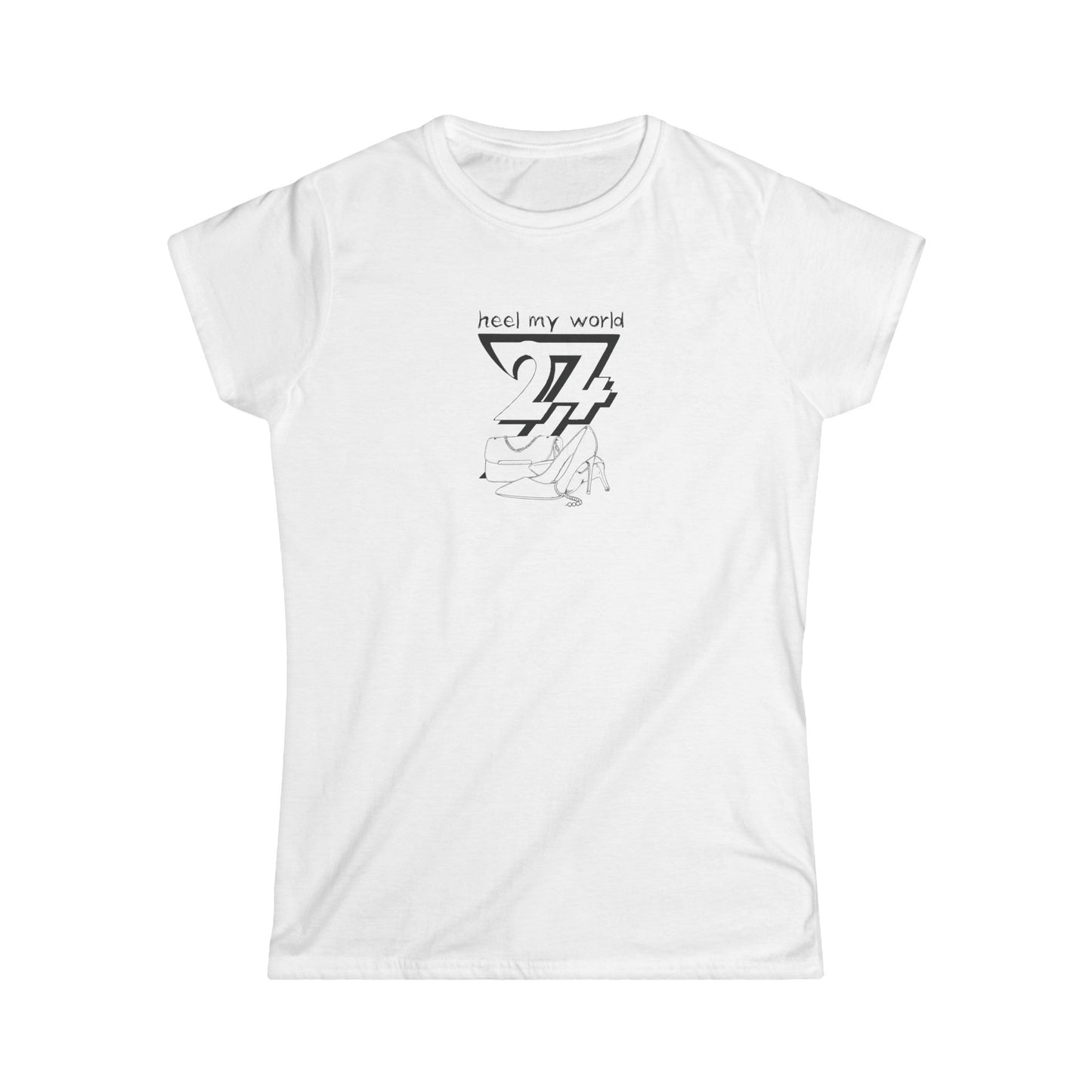 Unique Design "Heel My World" women t-shirt by white