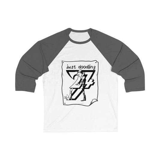 Unique Design Just Doodling Dog Owner 3\4 Sleeve Baseball Tee asphalt-white