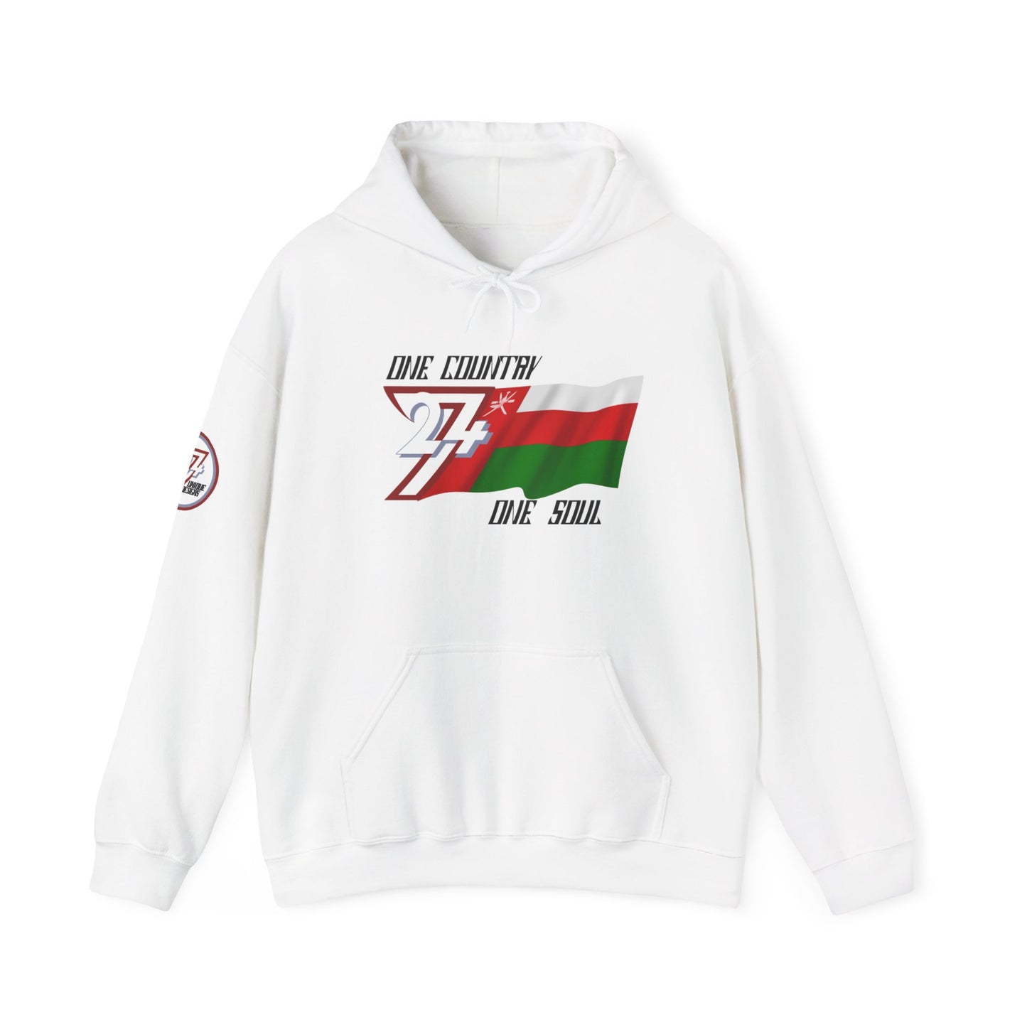 Unique Design 24/7 Oman Flag Printed Unisex custom Hoodie white