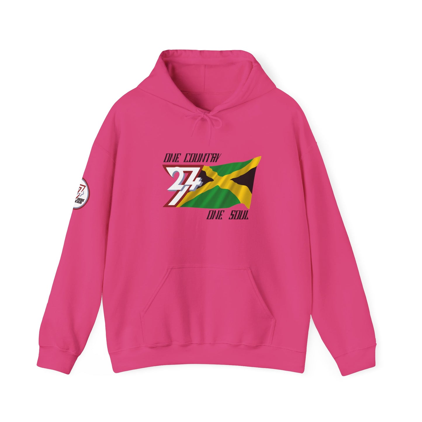 Unique Design 24/7 Jamaica Flag Printed Unisex custom Hoodie heliconia