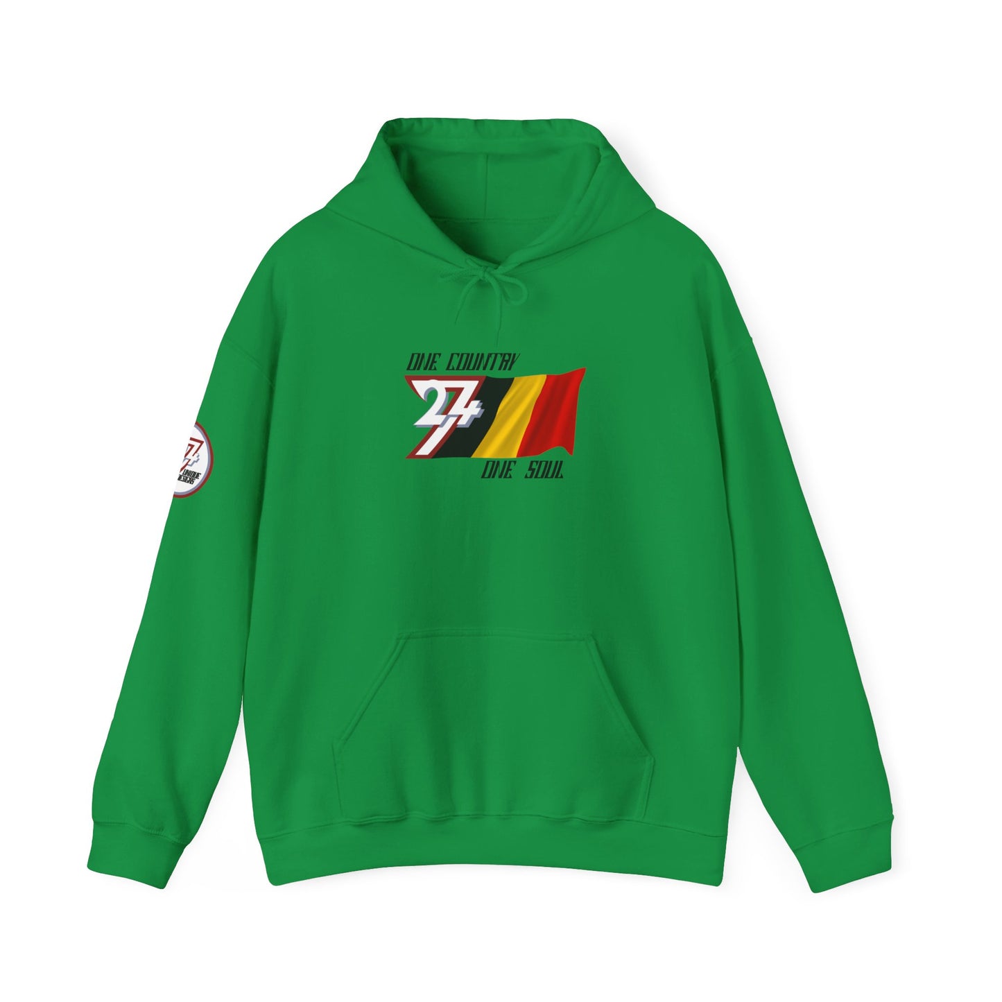 Unique Design 24/7 Belgium Flag Printed Unisex custom Hoodie irish green