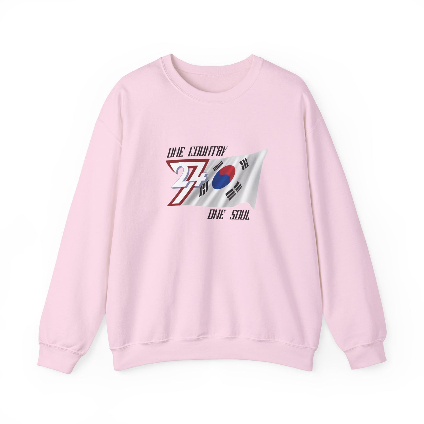 Unique Design 24/7 South Korea Flag sweatshirt light pink