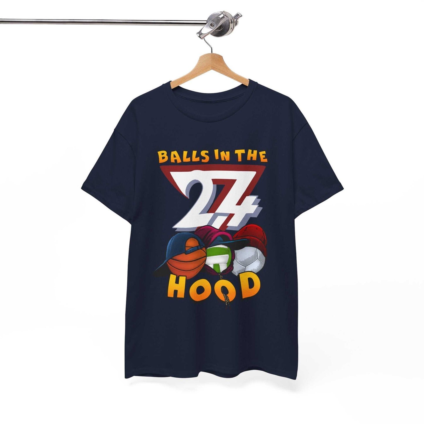 Unique Design Balls In The Hood Printed custom t-shirt navy