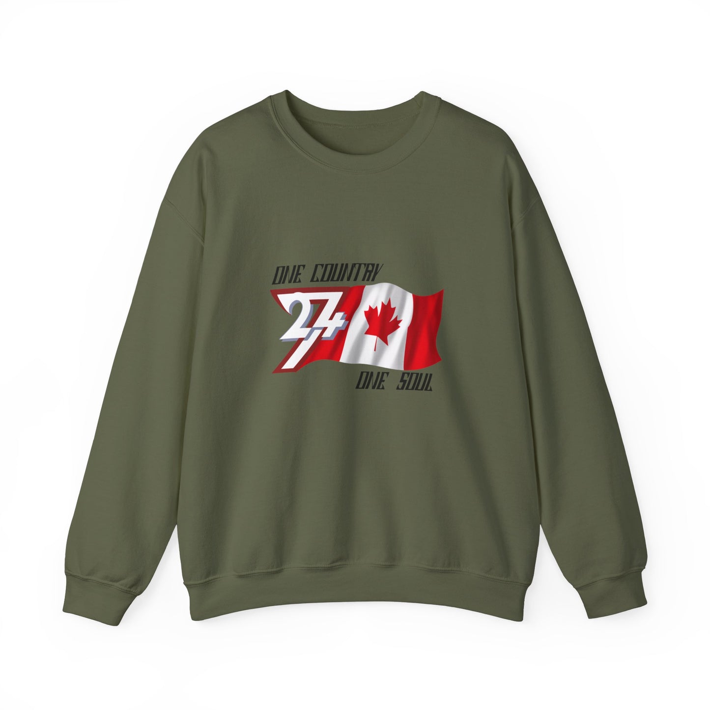 Unique Design Canada Flag sweatshirt military green