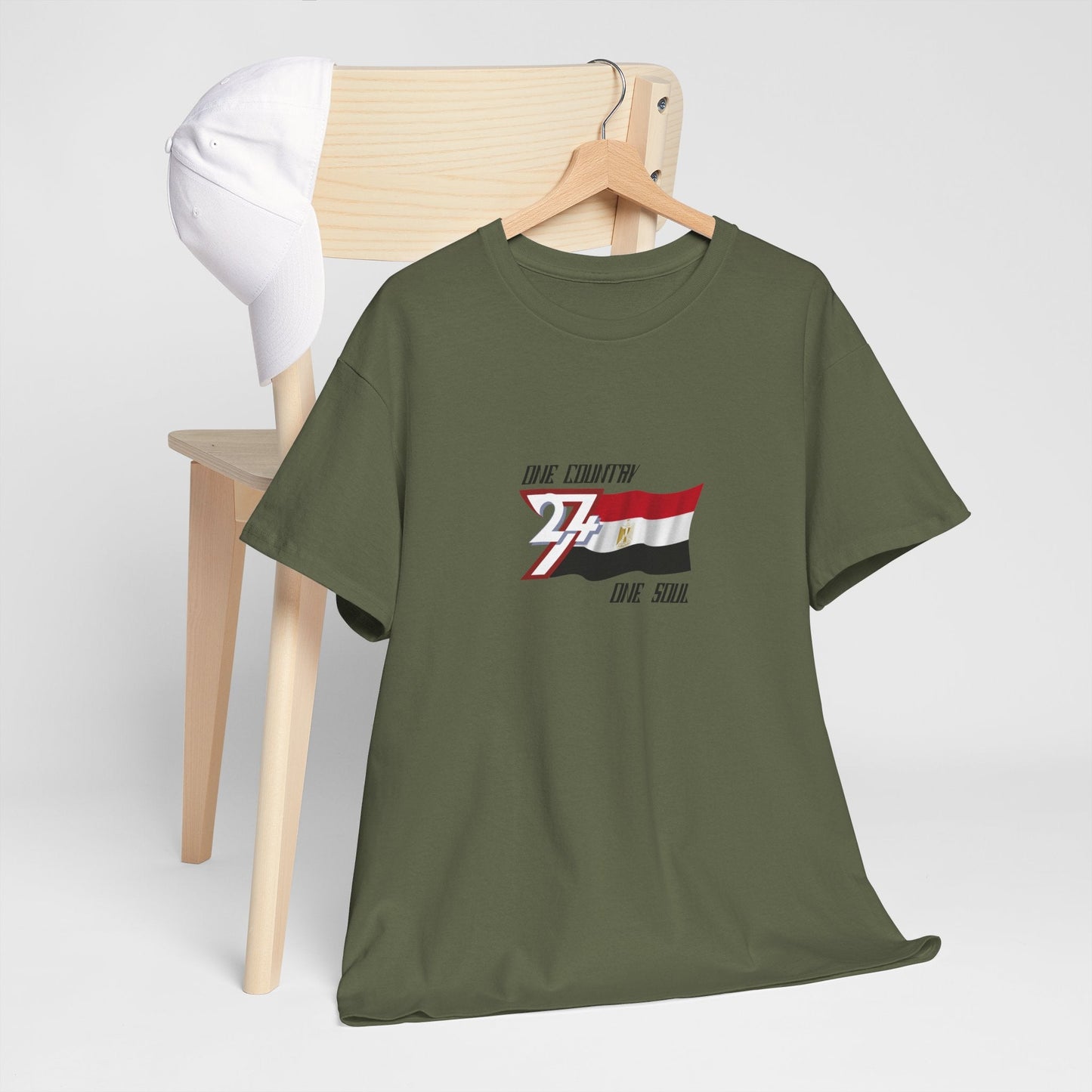 Unique Design Egypt Flag Printed custom T-shirt military green