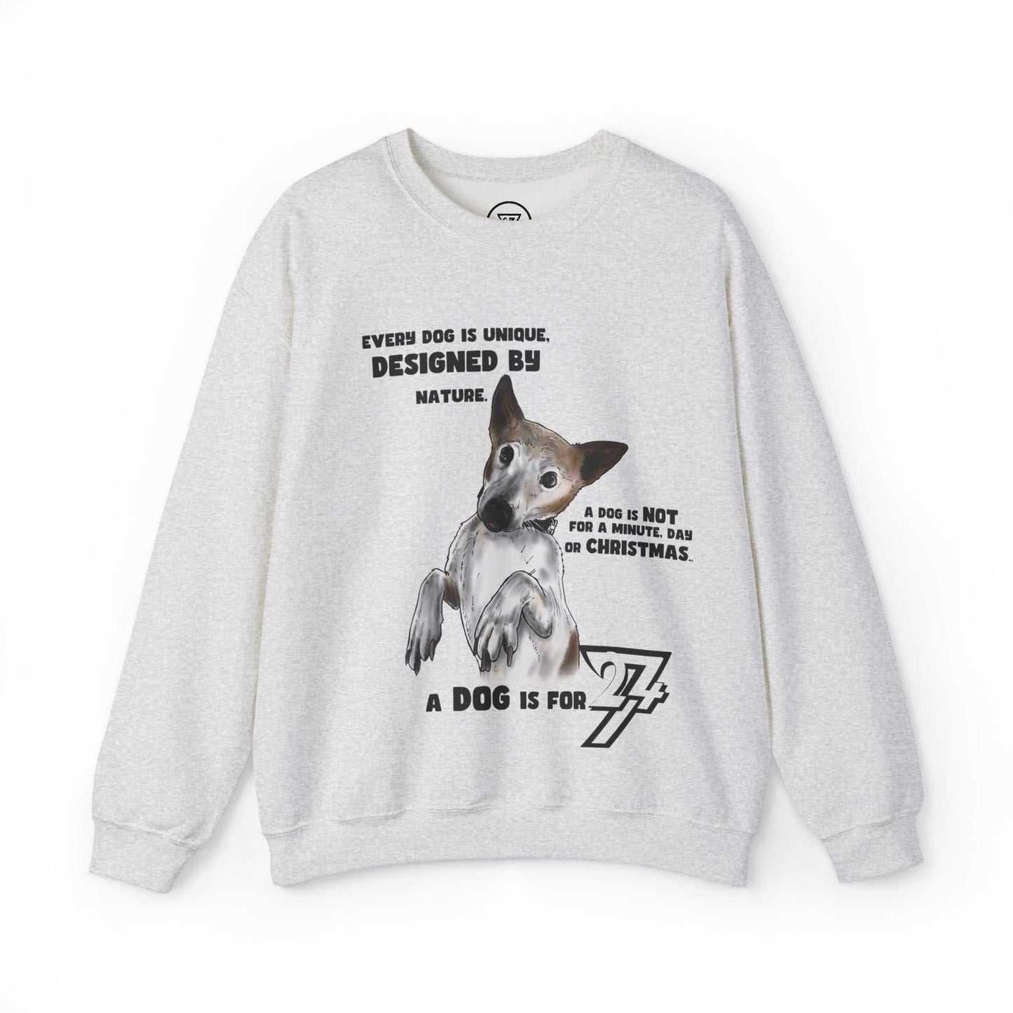 Dog Lover Sweatshirt Jack Russel on jumper dog sweatshirt light grey