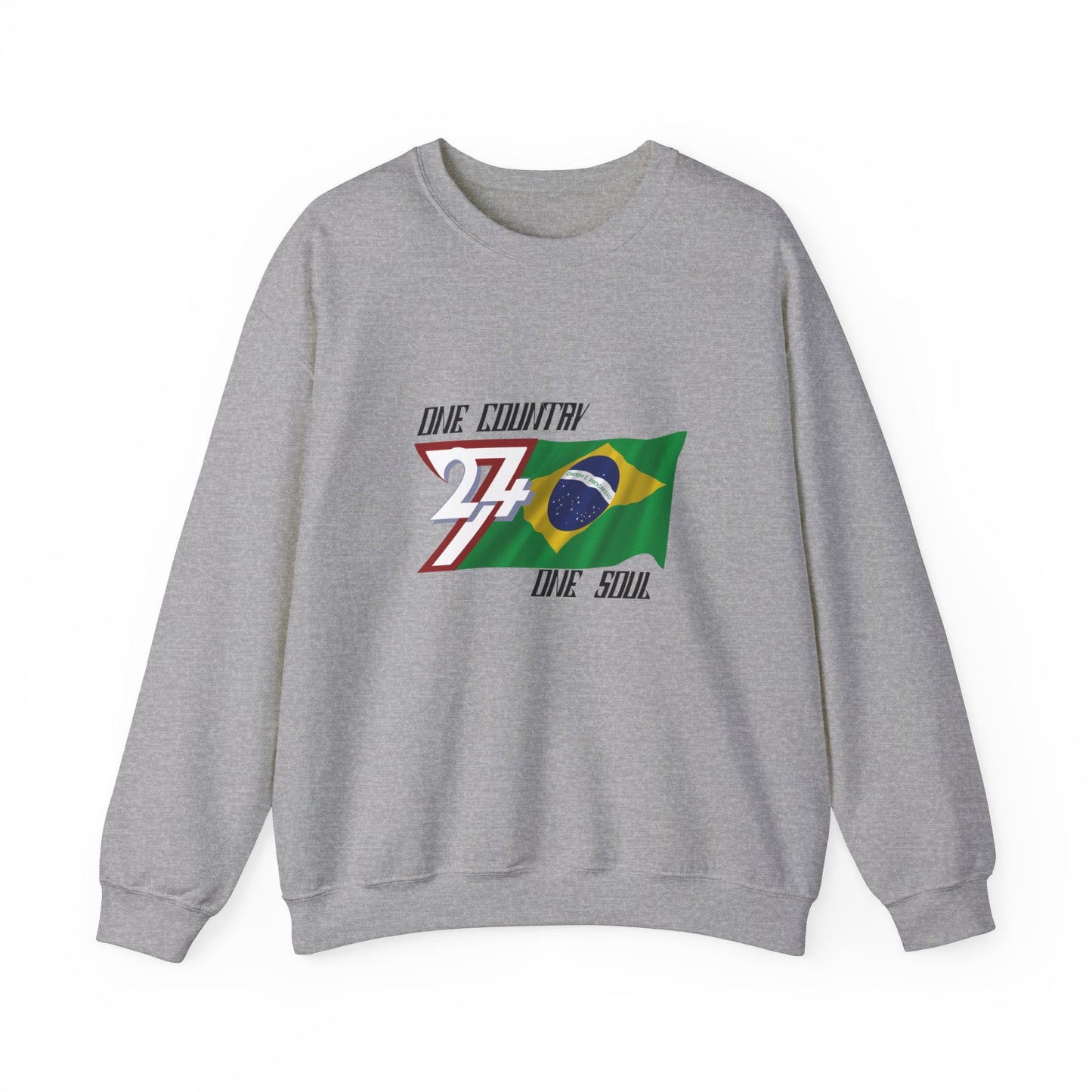 Unique Design Brazil Flag sweatshirt sport grey