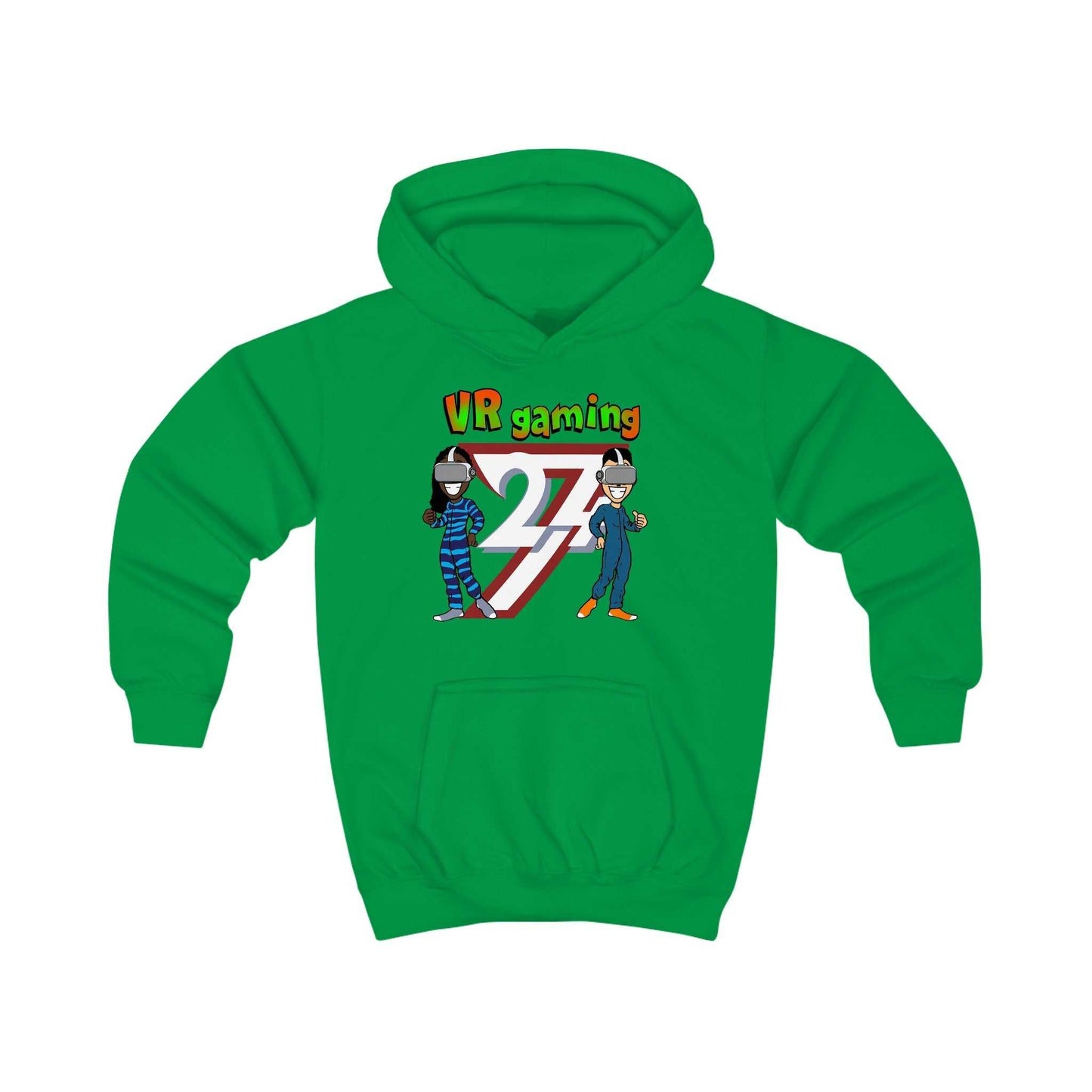 Unique Design Kids Hoodie VR Gaming kelly green