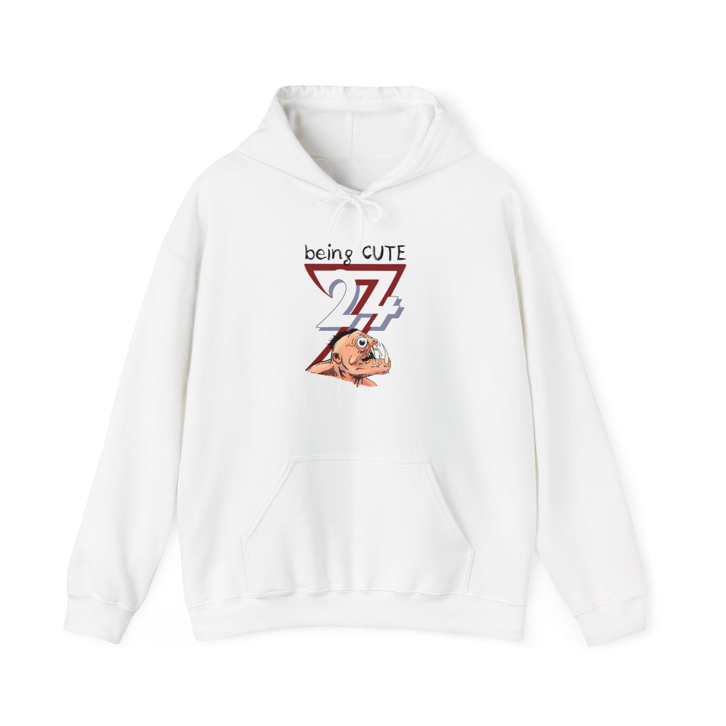 Unique Design Being Cute Funny Hoodie white