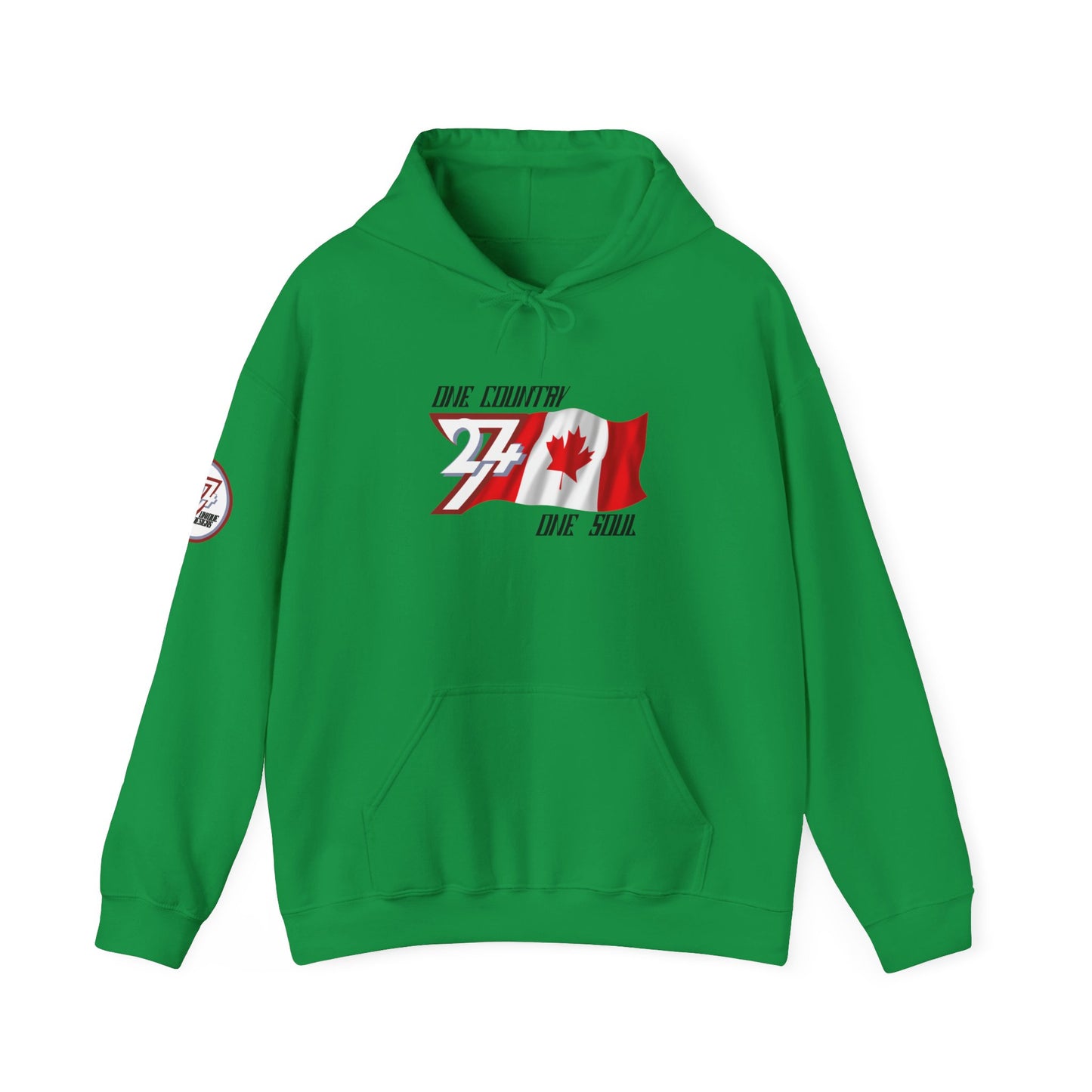 Unique Design 24/7 Canada Flag Printed Unisex custom Hoodie irish green