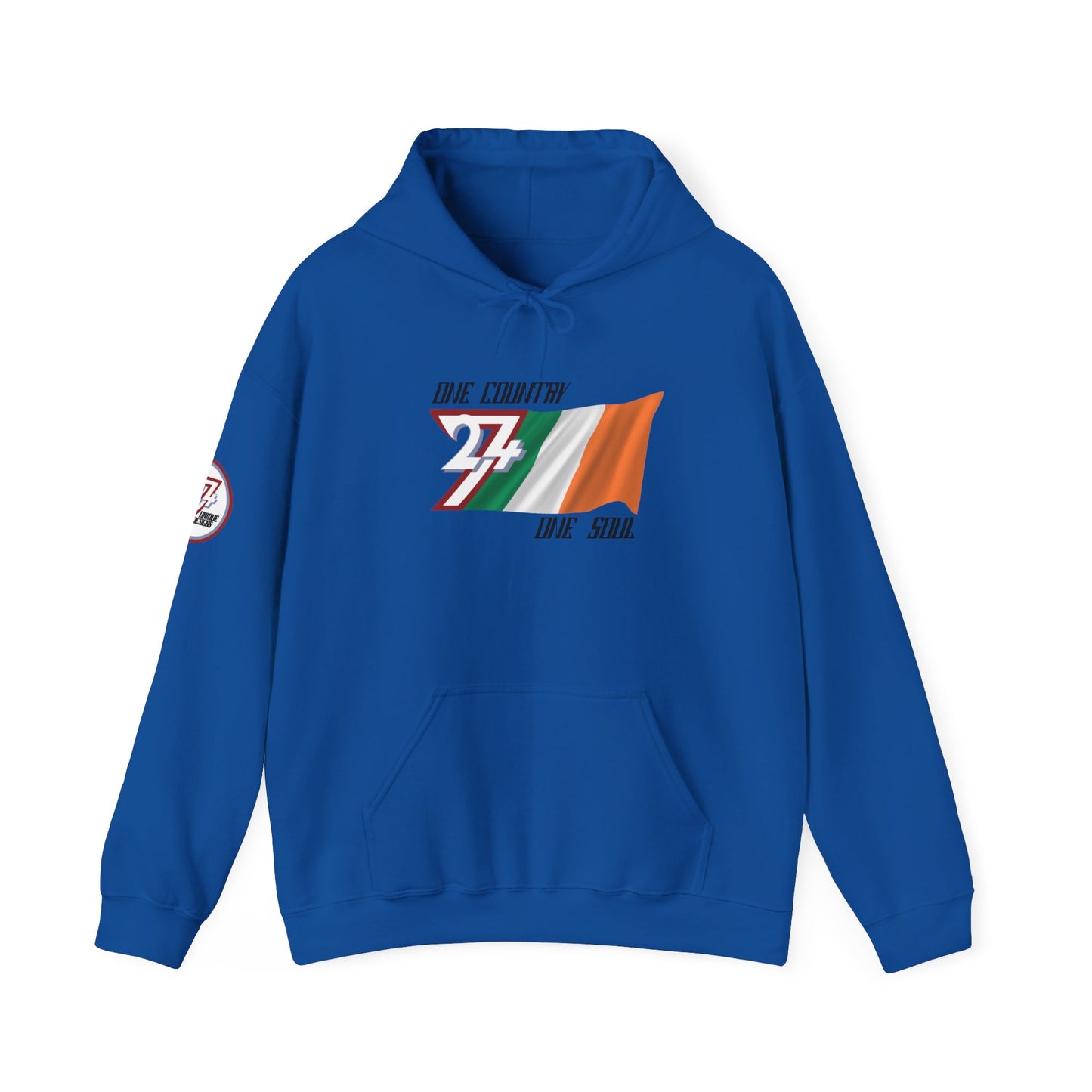 Unique Design 24/7 Ireland Flag Printed Unisex custom Hoodie royal