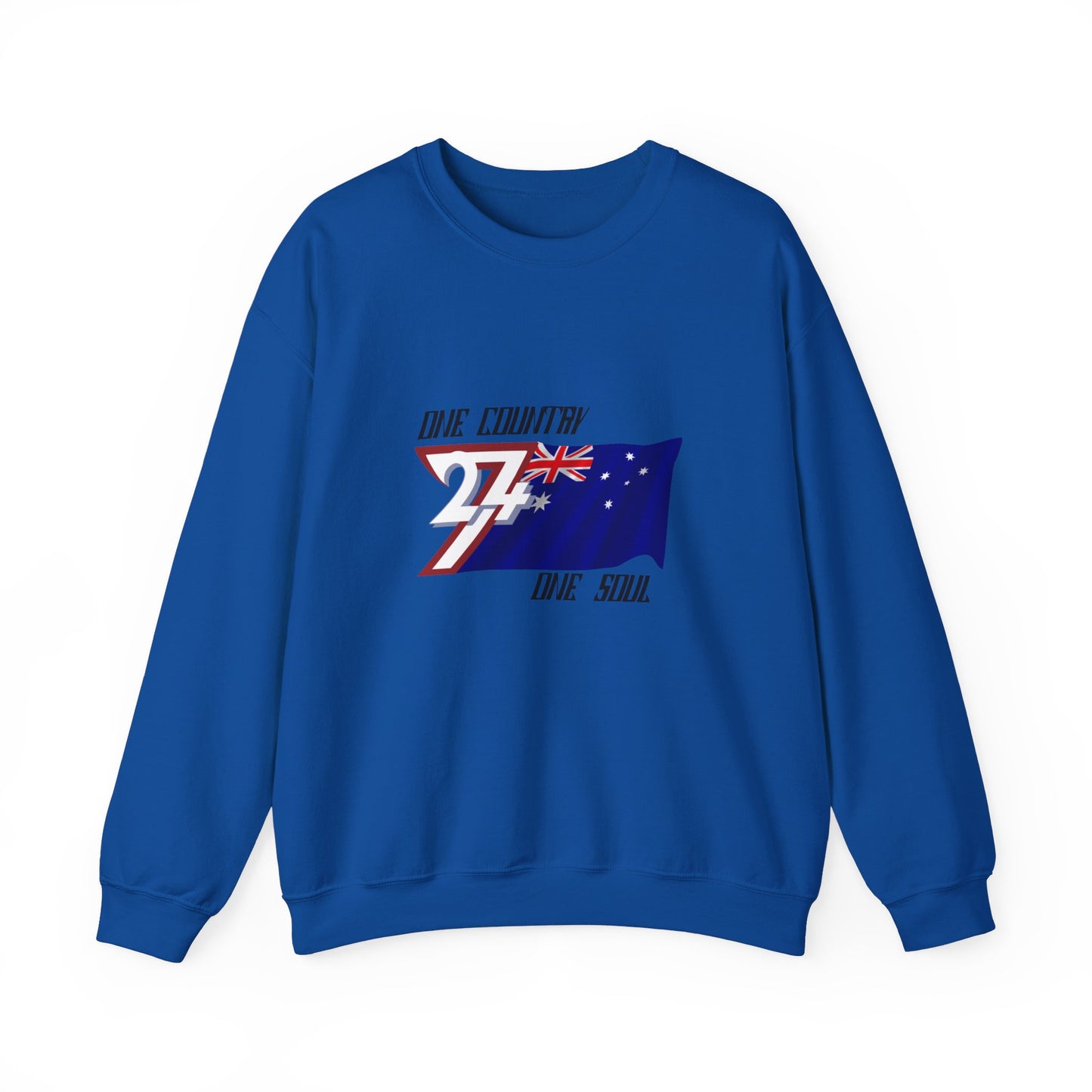 Crew neck Sweatshirt: Australia Flag fashion by 24/7 Unique Designs royal