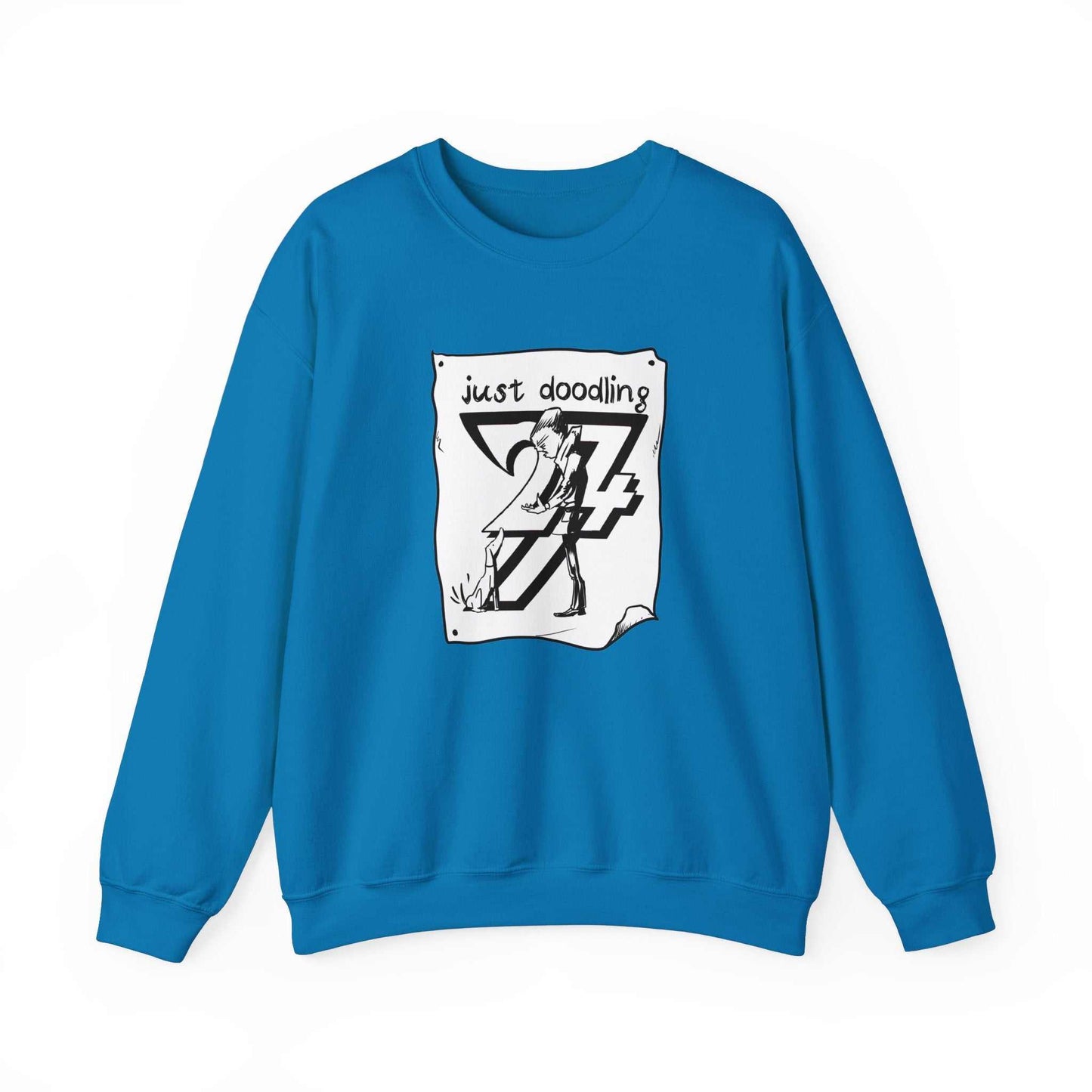 Unique Design Just Doodling Dog Owner Heavy Blend™ Crewneck Sweatshirt sapphire