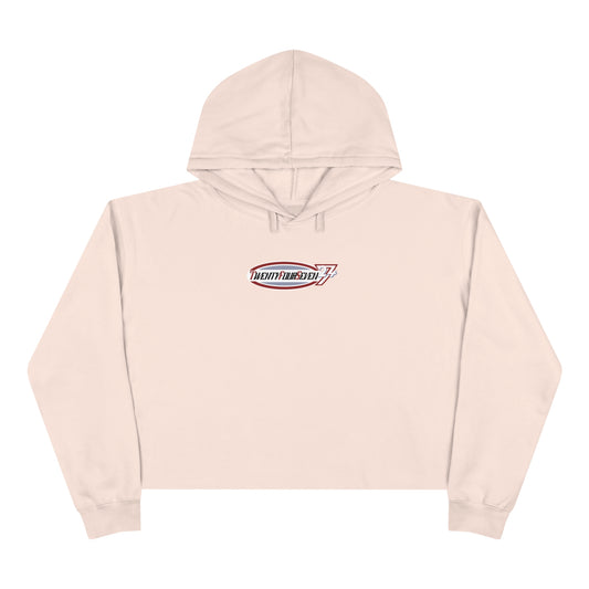 Unique Design twentyfourseven logo women's crop hoodie light pink