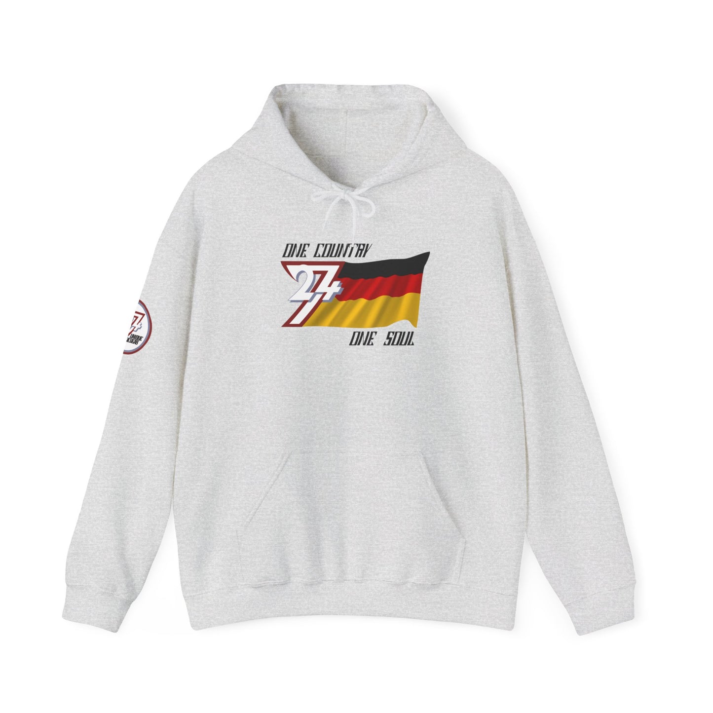 Unique Design 24/7 Germany Flag Printed Unisex custom Hoodie ash