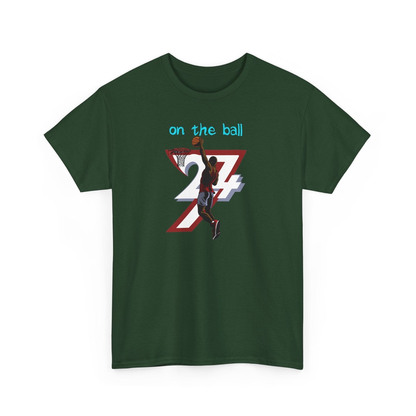 Unique Design Basketball Sport Printed T-shirt forest green