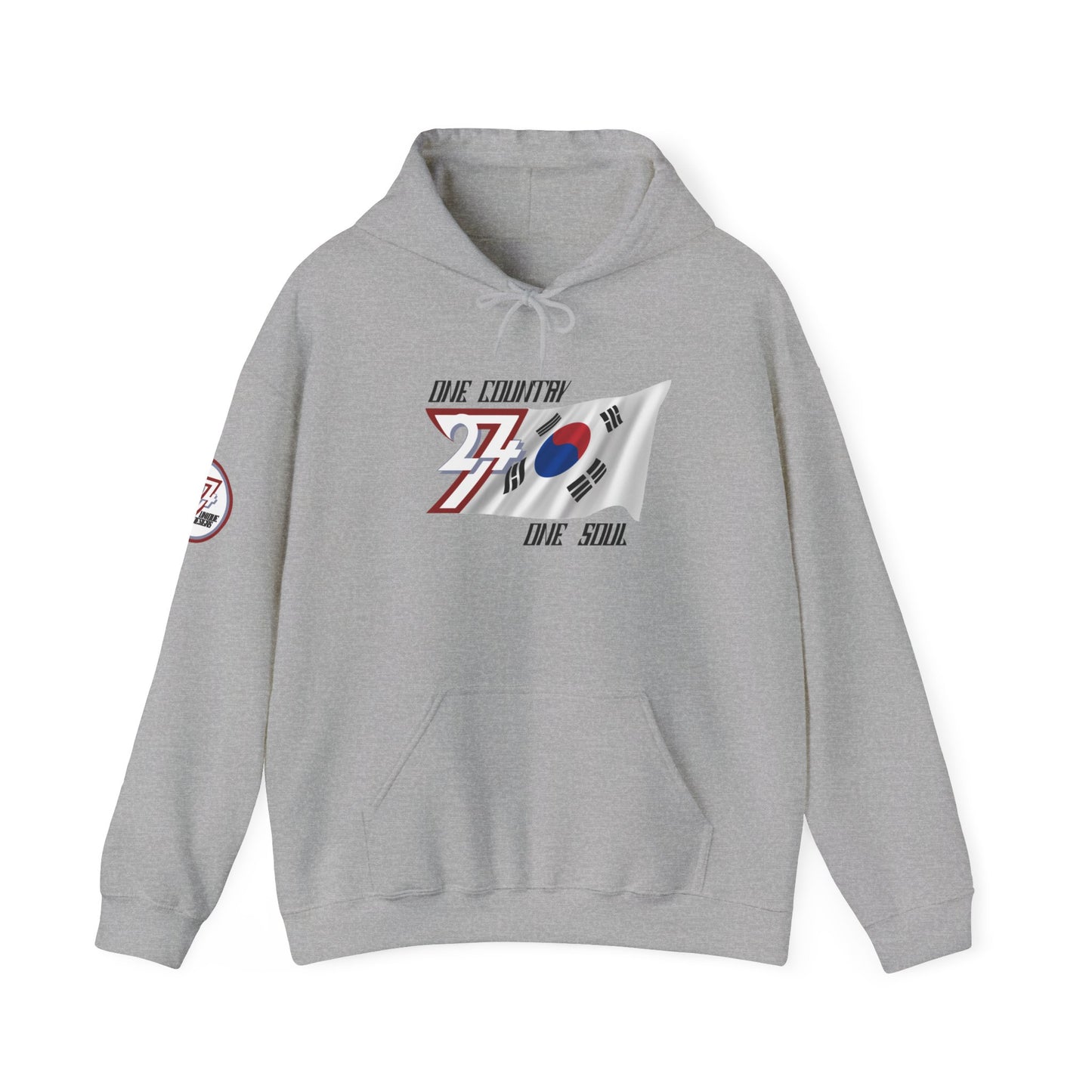 Unique Design 24/7 South Korea Flag custom hoodie sport grey