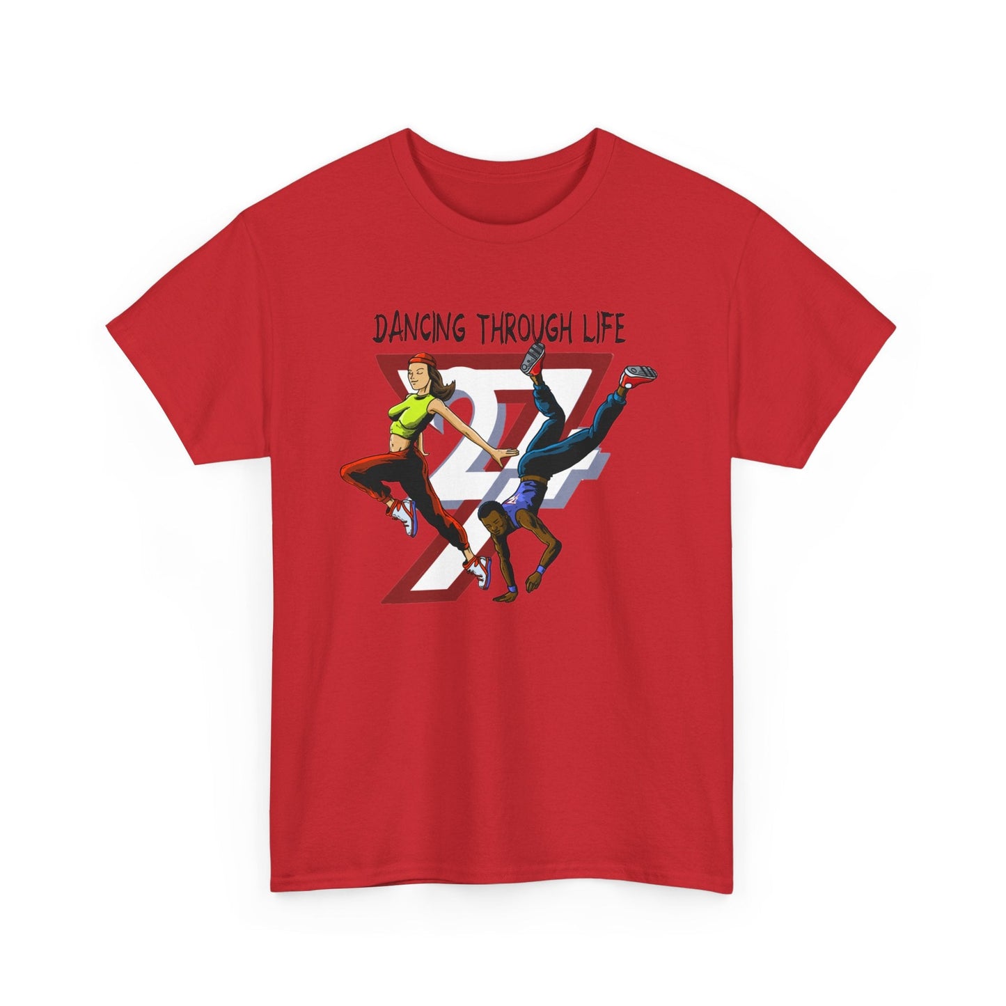 Unique Design Street Dance Group Printed T-shirt red