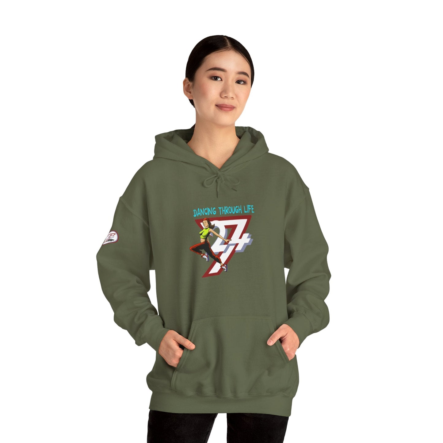 Unique Design Street Dancing Girl Printed Unisex custom Hoodie military green