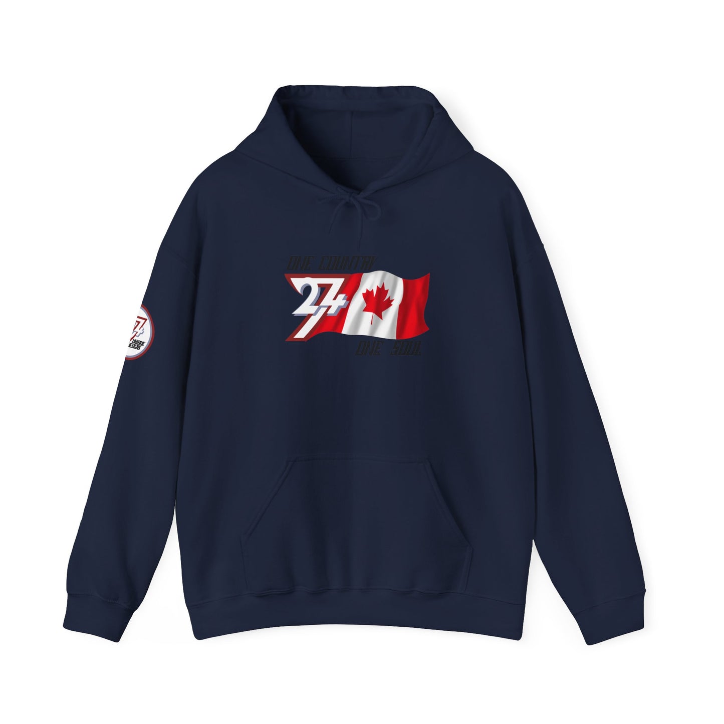 Unique Design 24/7 Canada Flag Printed Unisex custom Hoodie navy