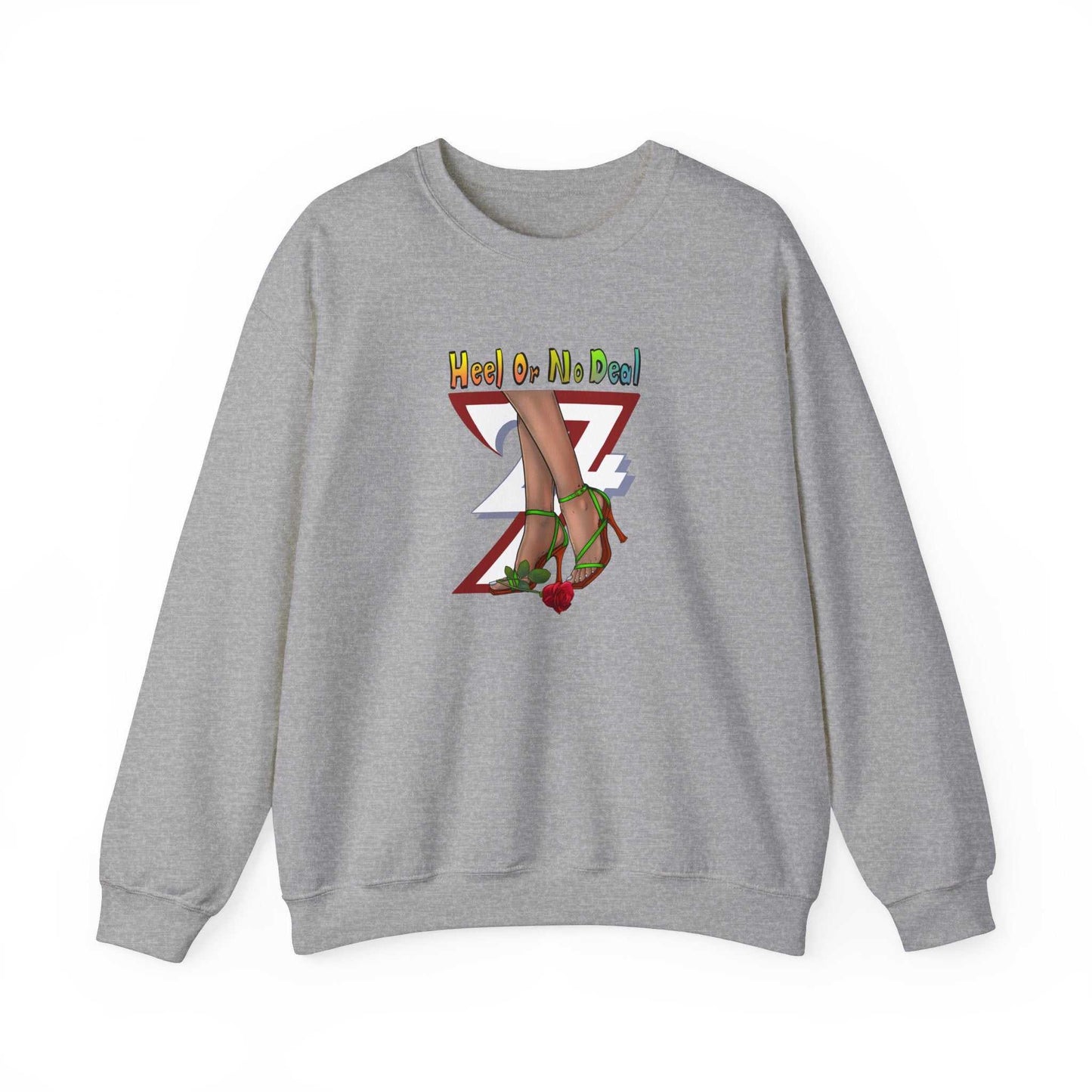 Unique Design Heel Or No Deal Heavy Blend™ Crewneck Sweatshirt sports grey