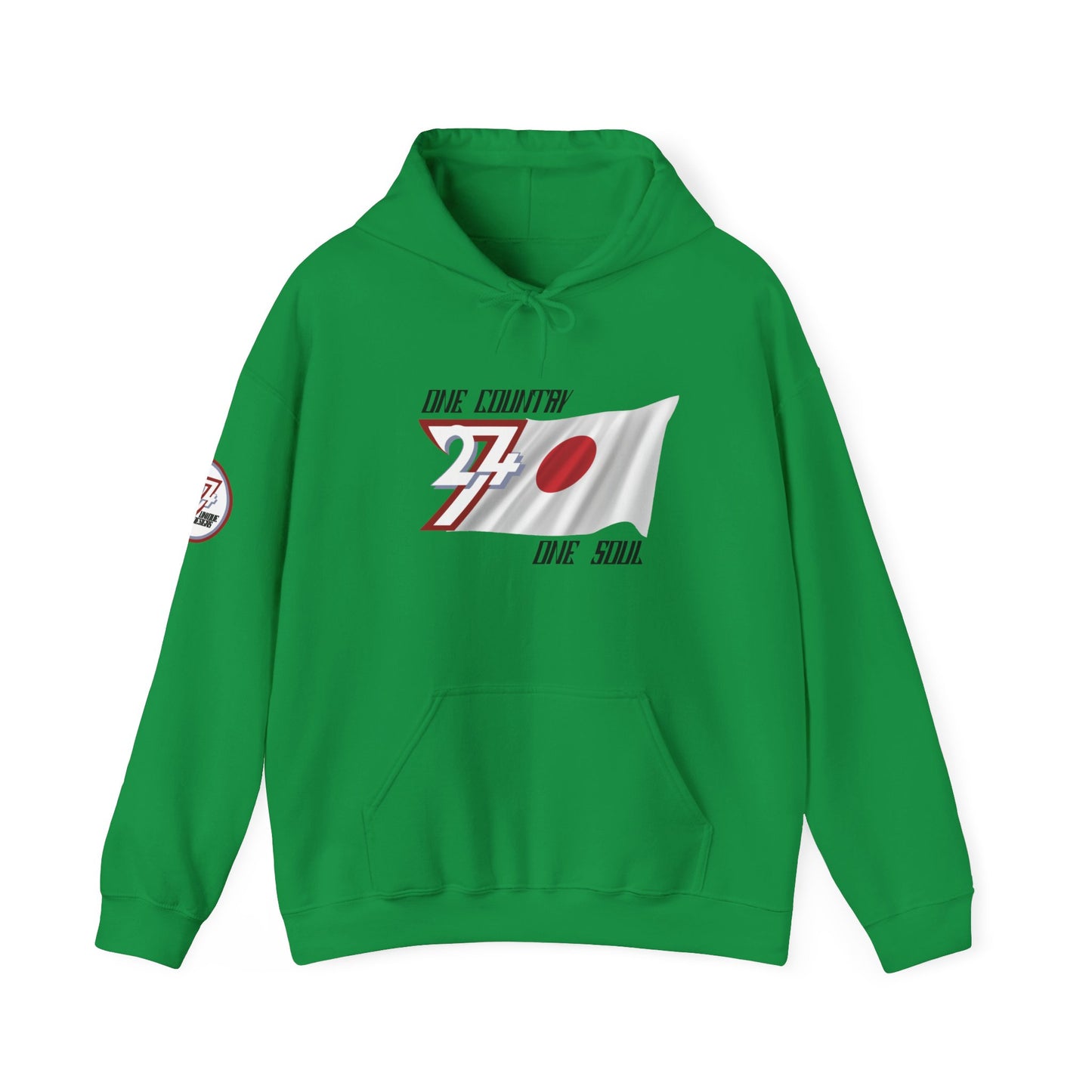 Unique Design 24/7 Japan Flag Printed Unisex custom Hoodie irish green