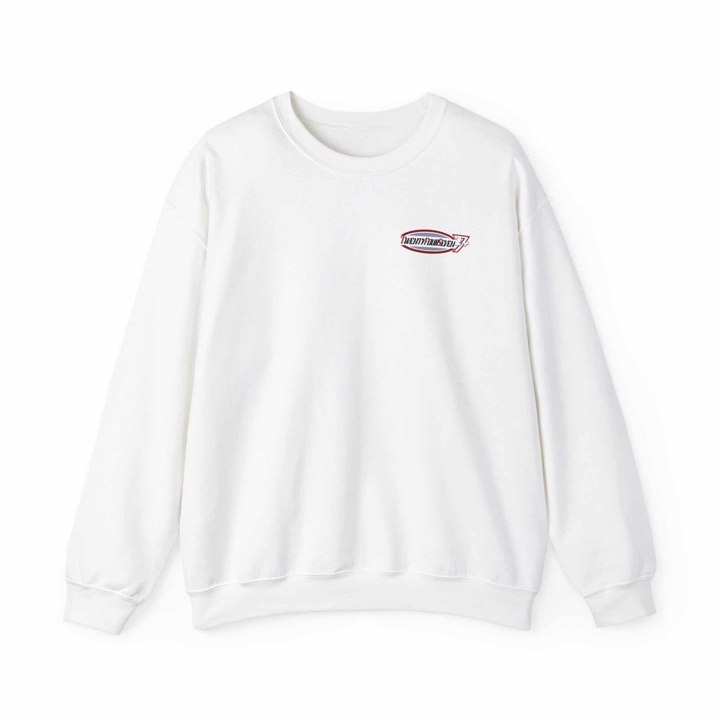 Unique Design TwentyFourSeven LOGO Heavy Blend™ Crewneck Sweatshirt white