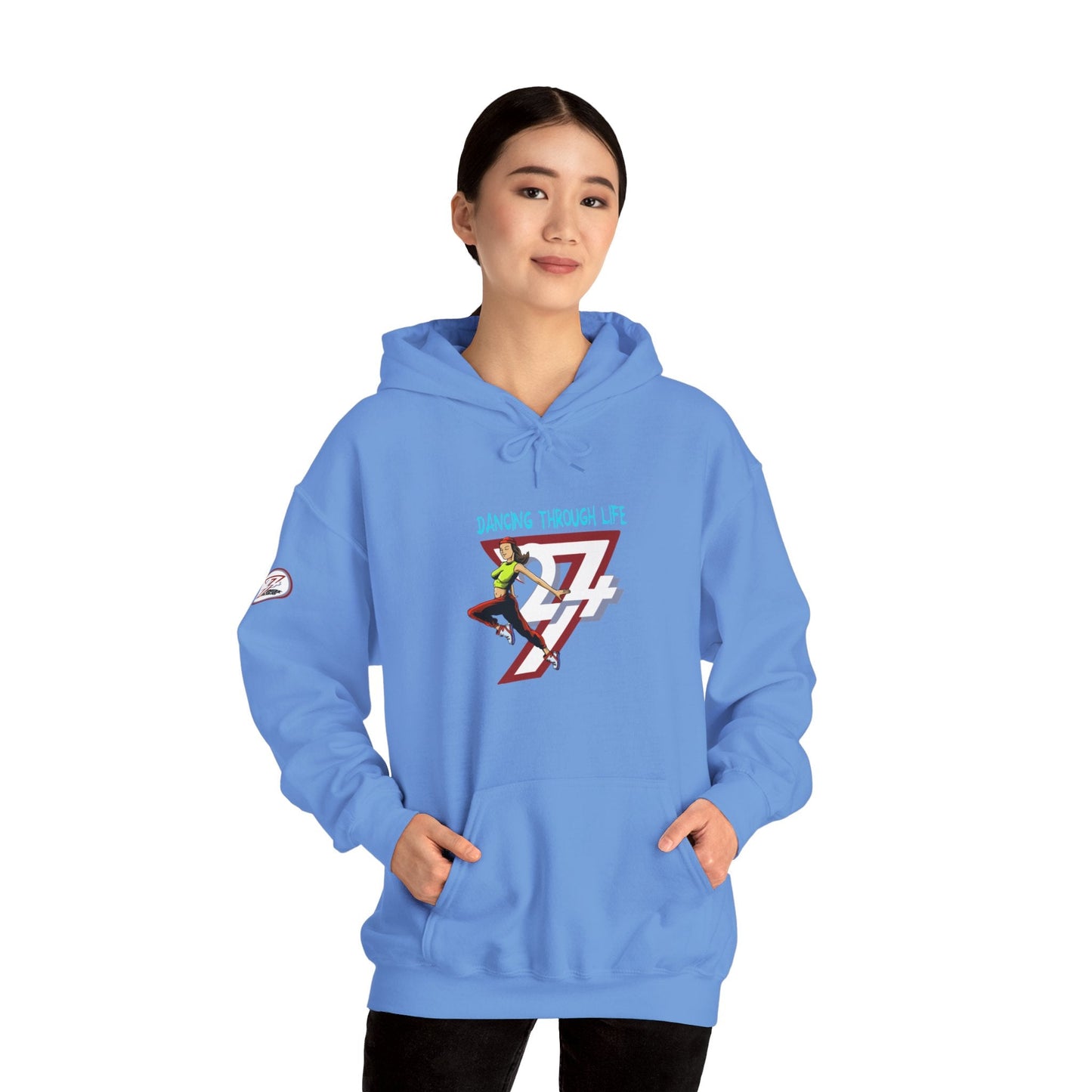 Unique Design Street Dancing Girl Printed Unisex custom Hoodie light blue