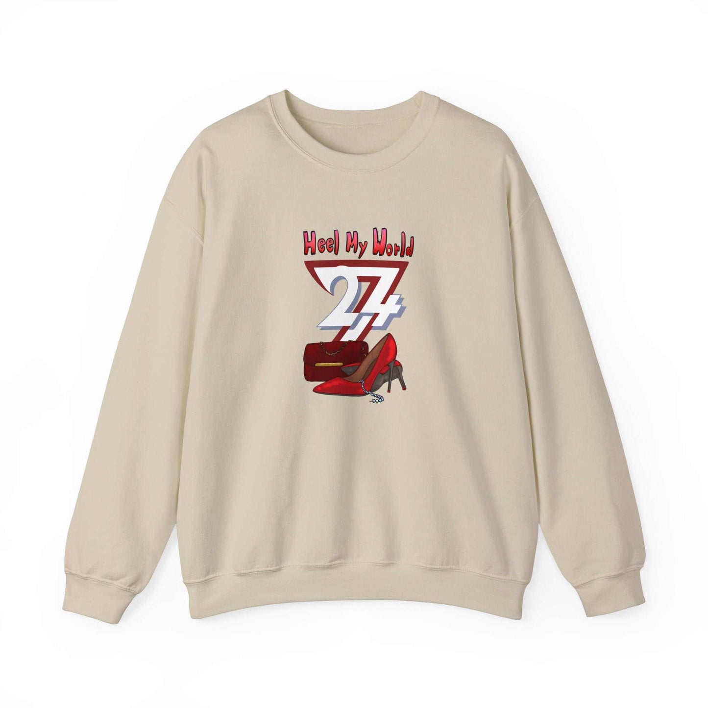 Unique Design Heel My World Heavy Blend™ Crewneck Sweatshirt sand