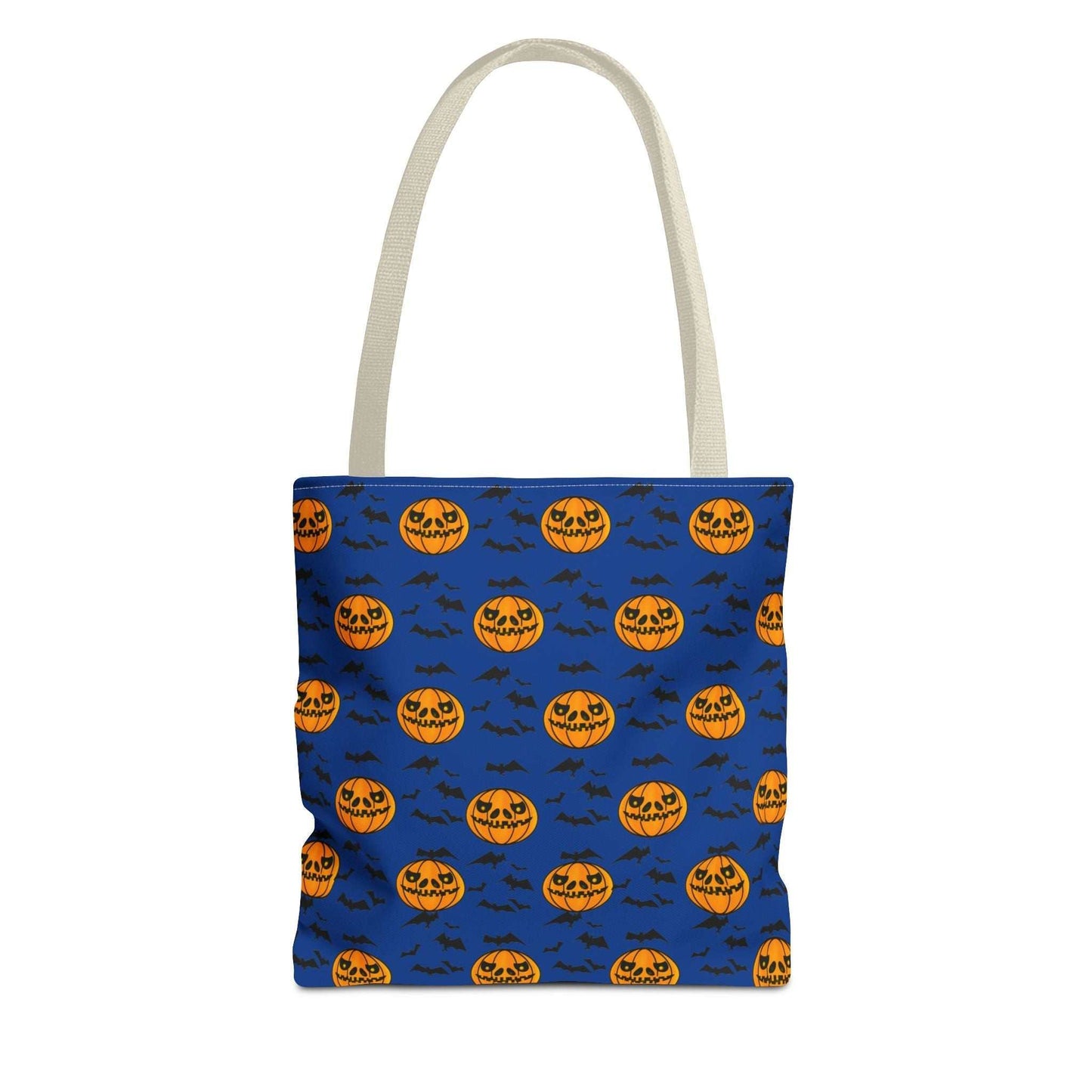 Pumpkins and Bats Halloween Tote Bag small sand handle