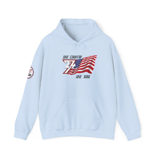 Unique Design USA Flag Hoodie light blue